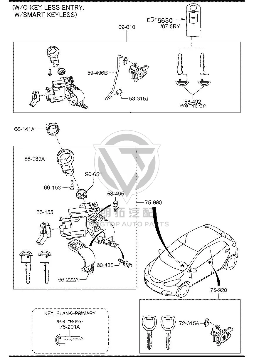Knob D6Y17-6142 D6Y176142 for Mazda MAZDA6