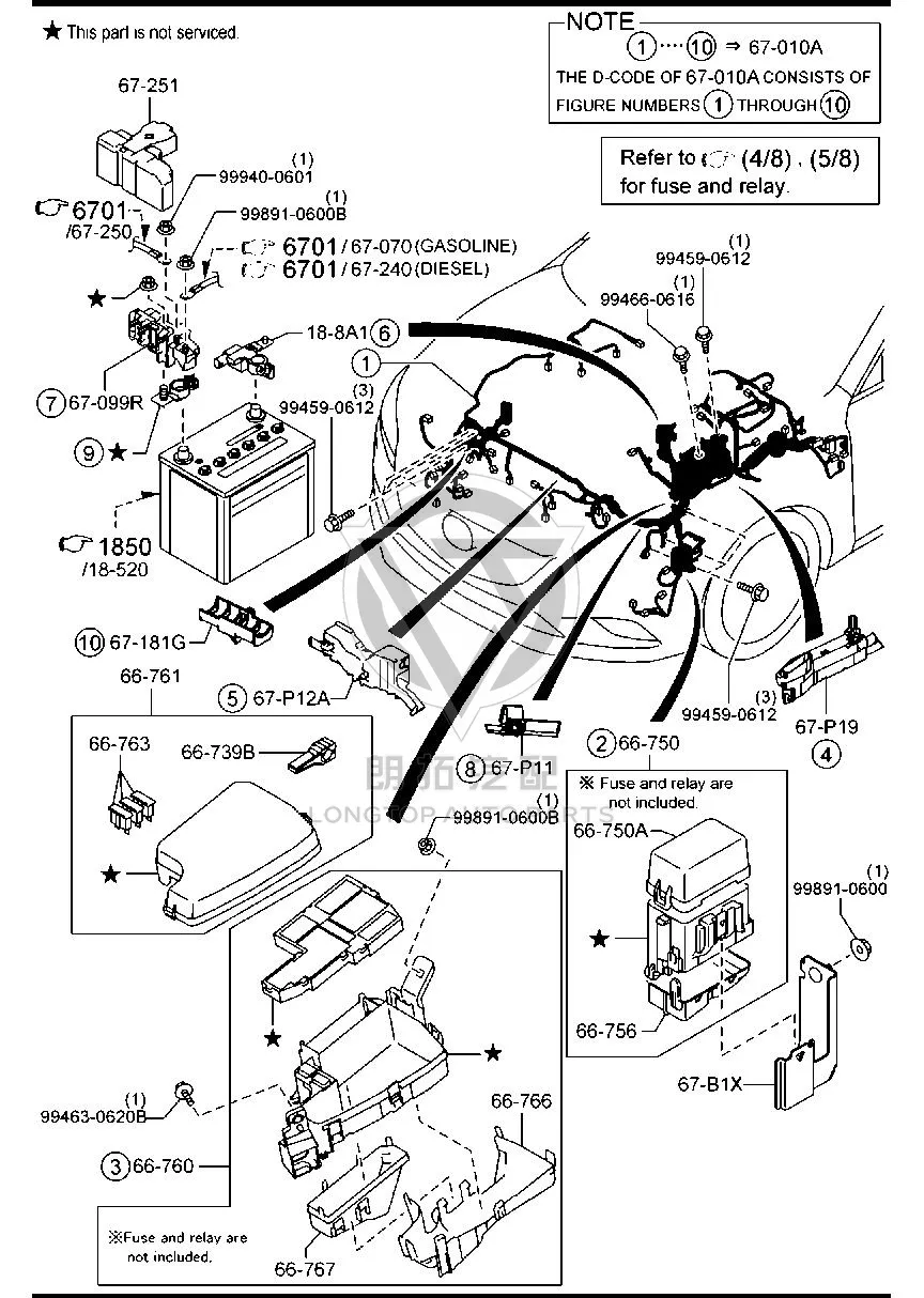 Engine Fuse Box GHP96-6760 GHP966760 for Mazda MAZDA6