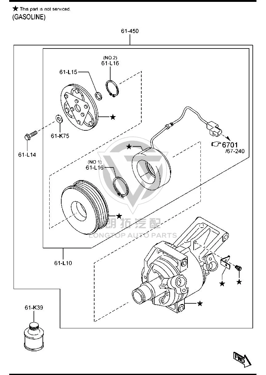 Air Conditioning Pump D09W6-1450 D09W61450 for Mazda MAZDA2