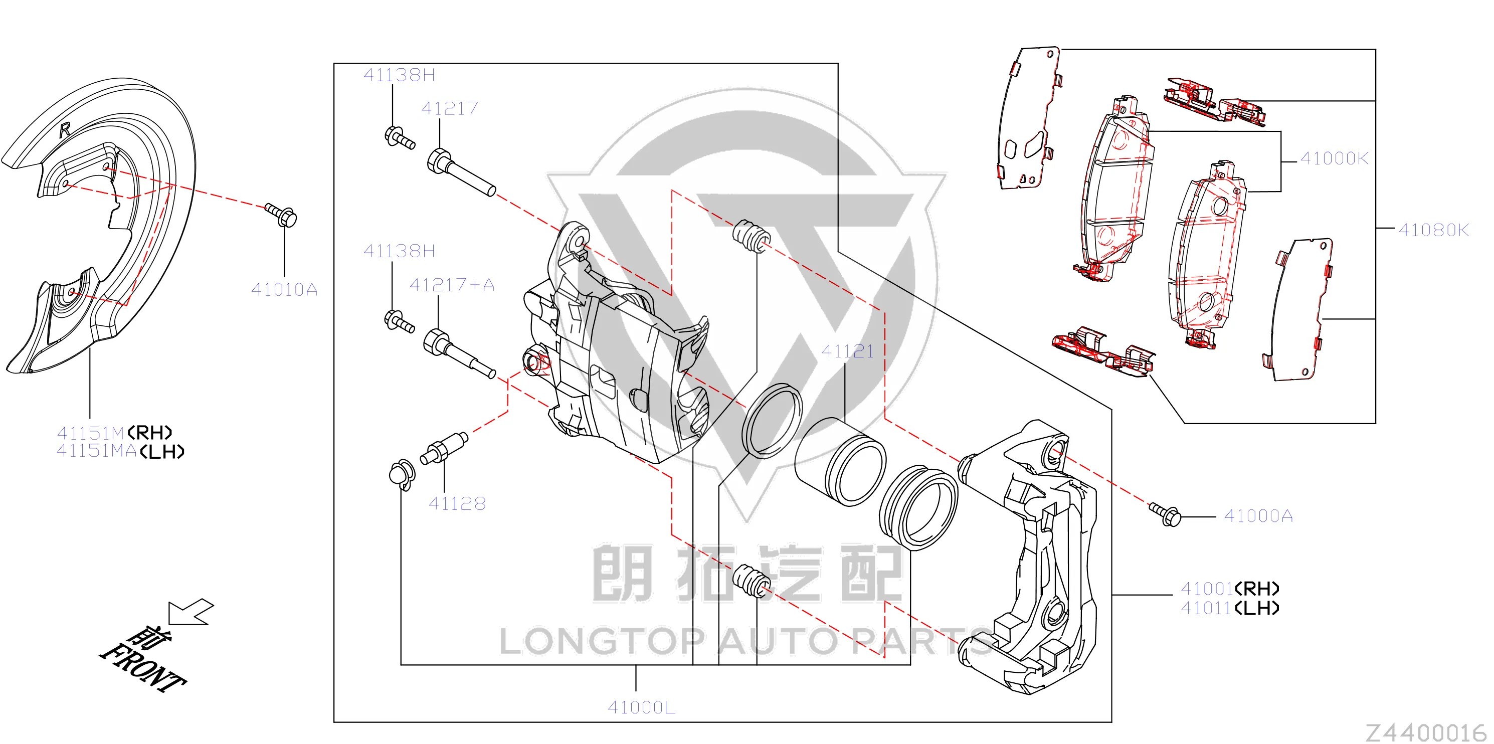 Front Brake Pad Set D1060-3TS0A D10603TS0A for Nissan