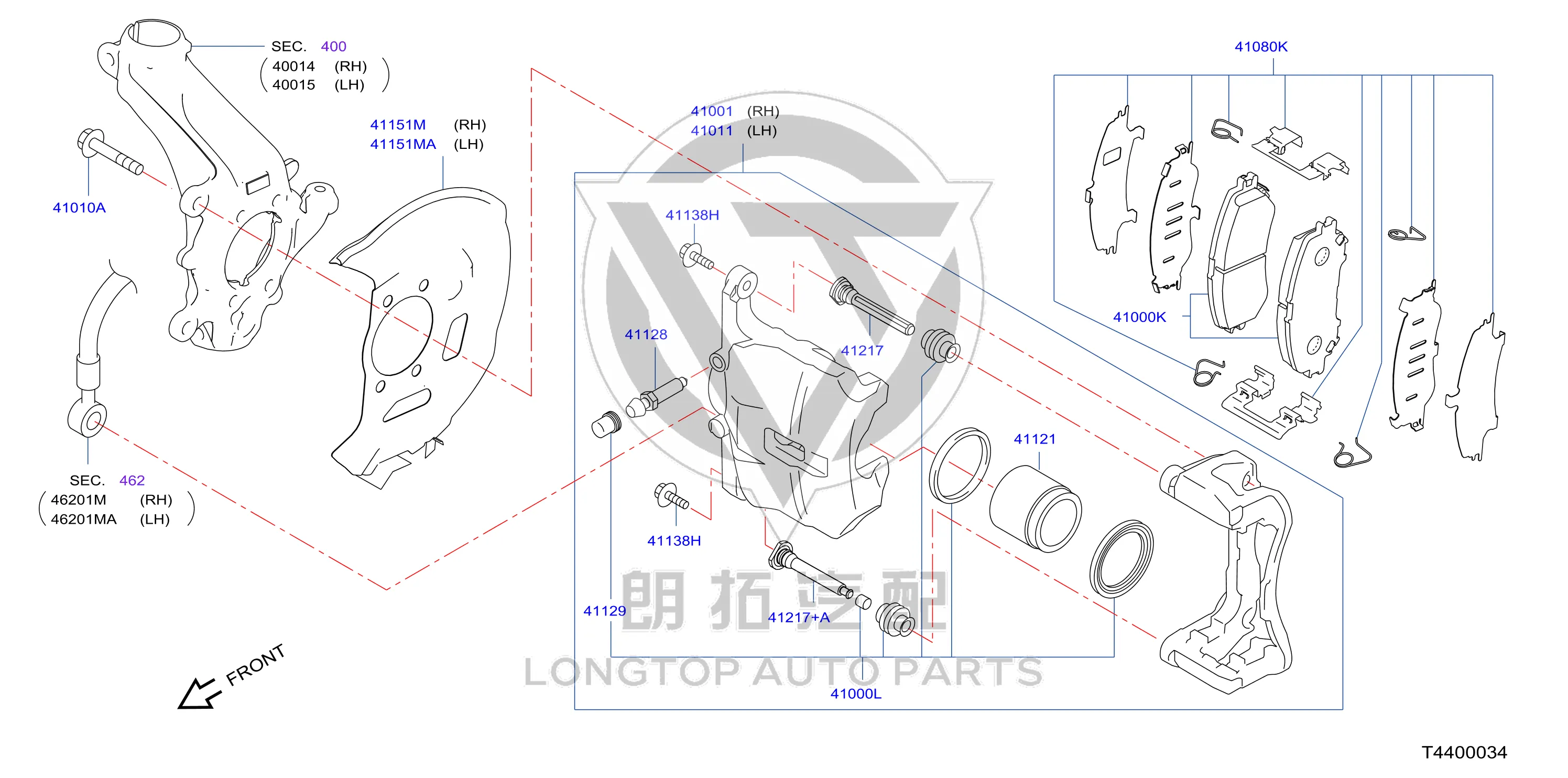 Front Brake Pad Set D1060-4BA0A D10604BA0A for Nissan