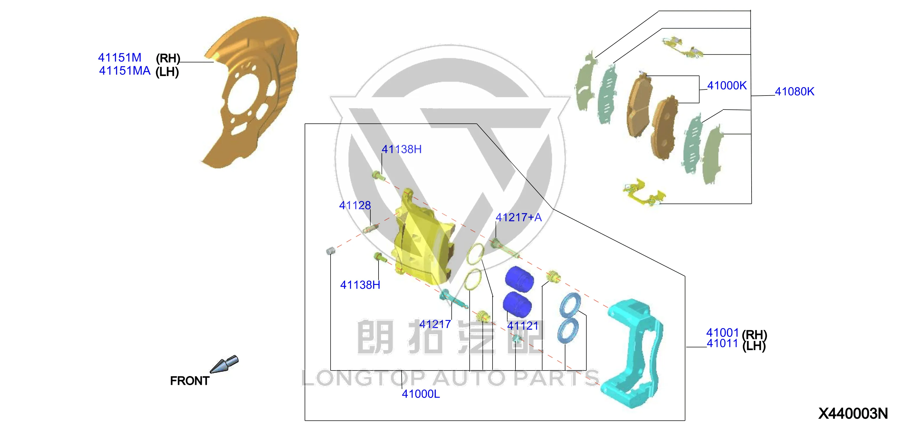 Front Brake Pad (Set) D1060-4GA5A D10604GA5A for Infiniti