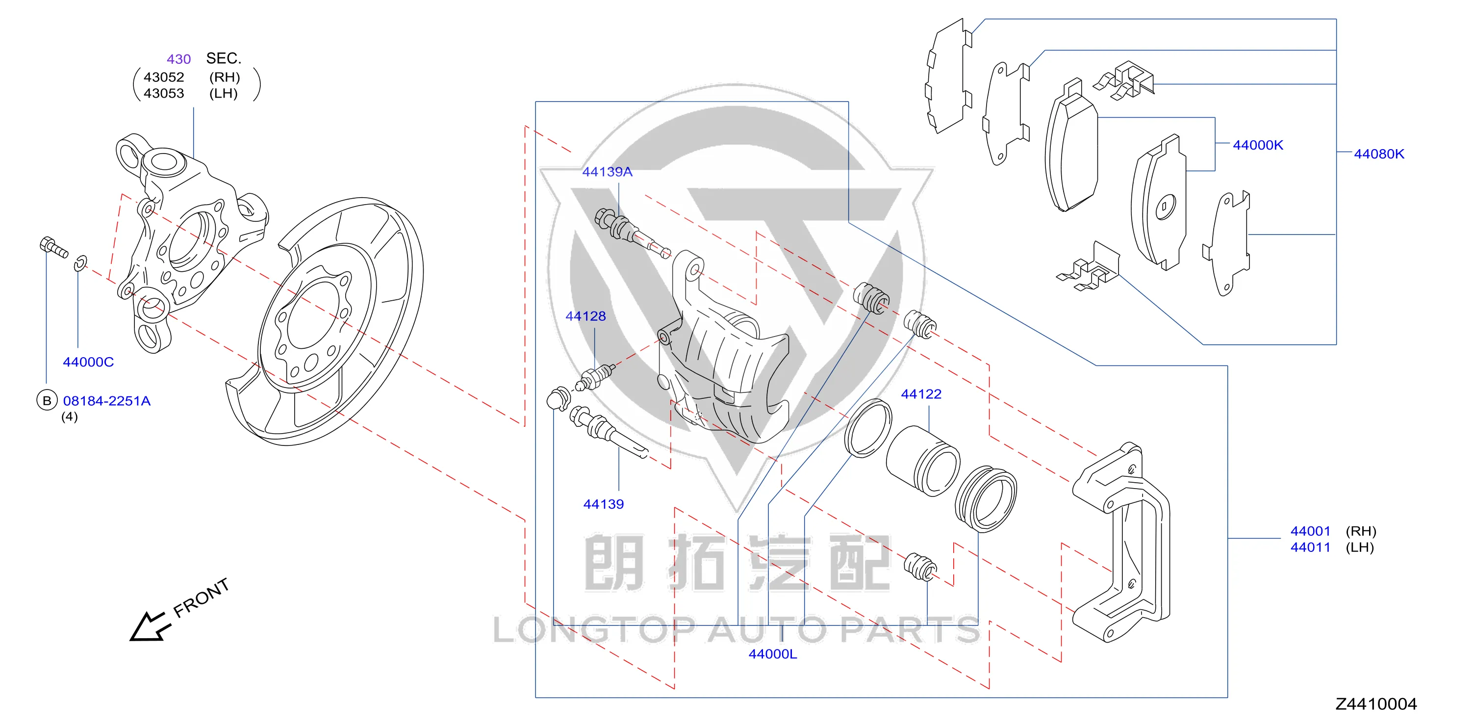Rear Brake Pad (Set) D4060-1JZ0A D40601JZ0A for Nissan