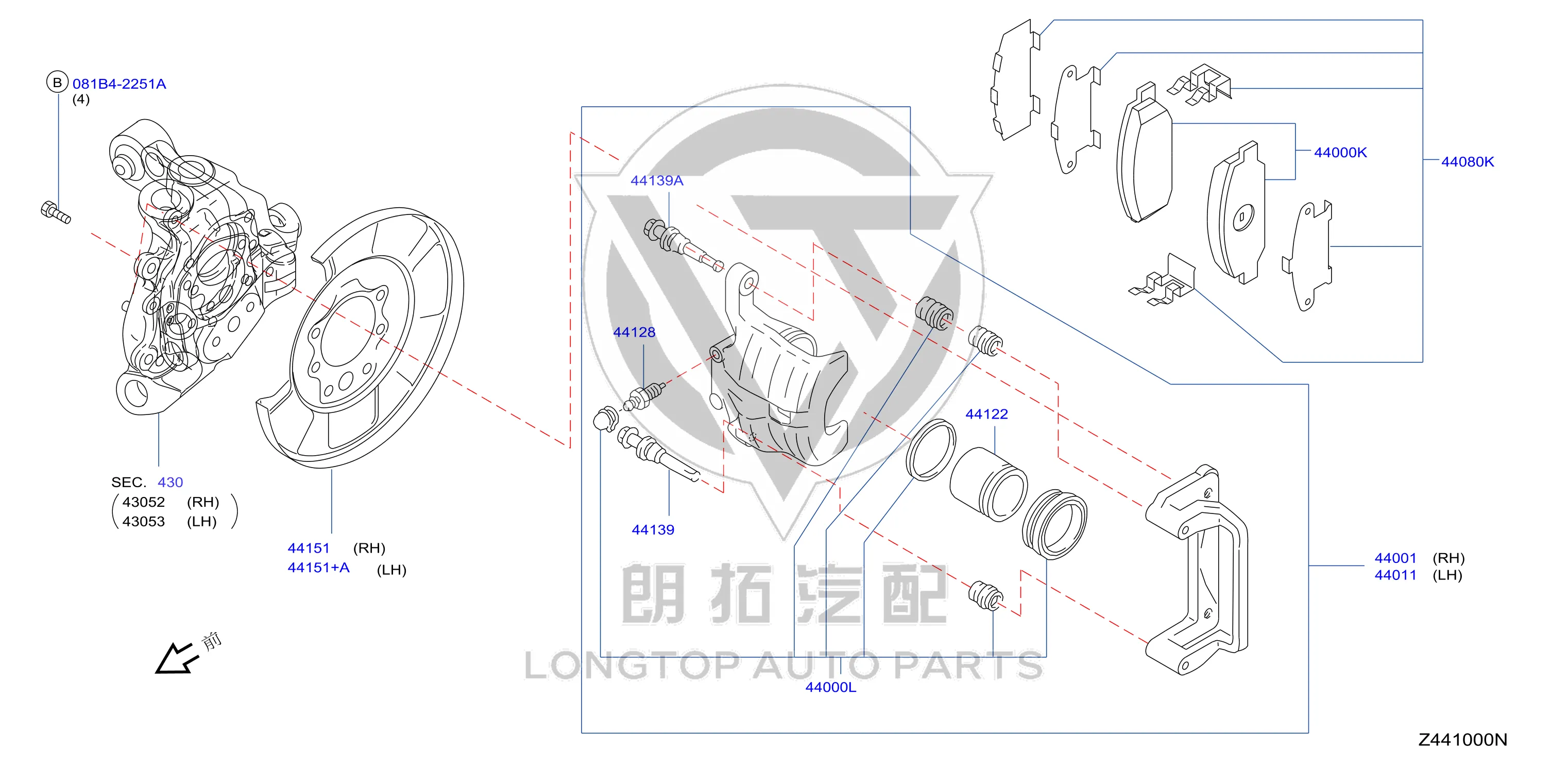 Rear Brake Pad Set D4060-3AW0A D40603AW0A for Nissan