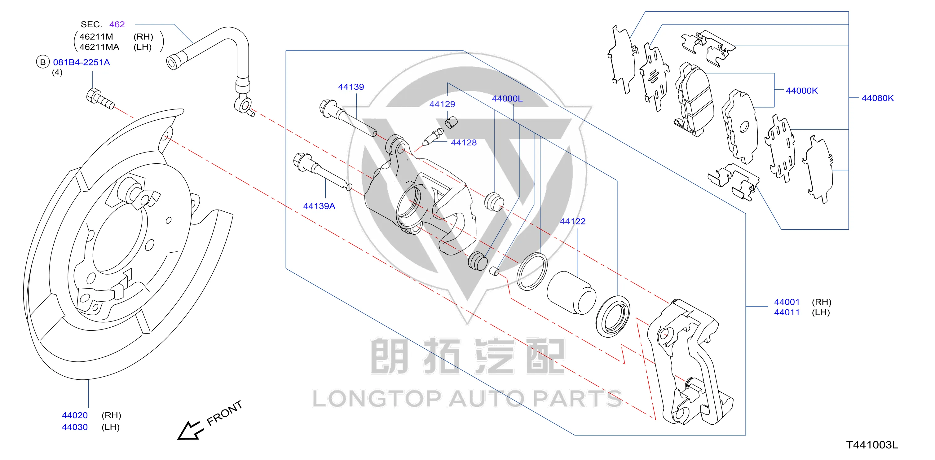 Rear Brake Pad Set D4060-4BA0B D40604BA0B for Nissan