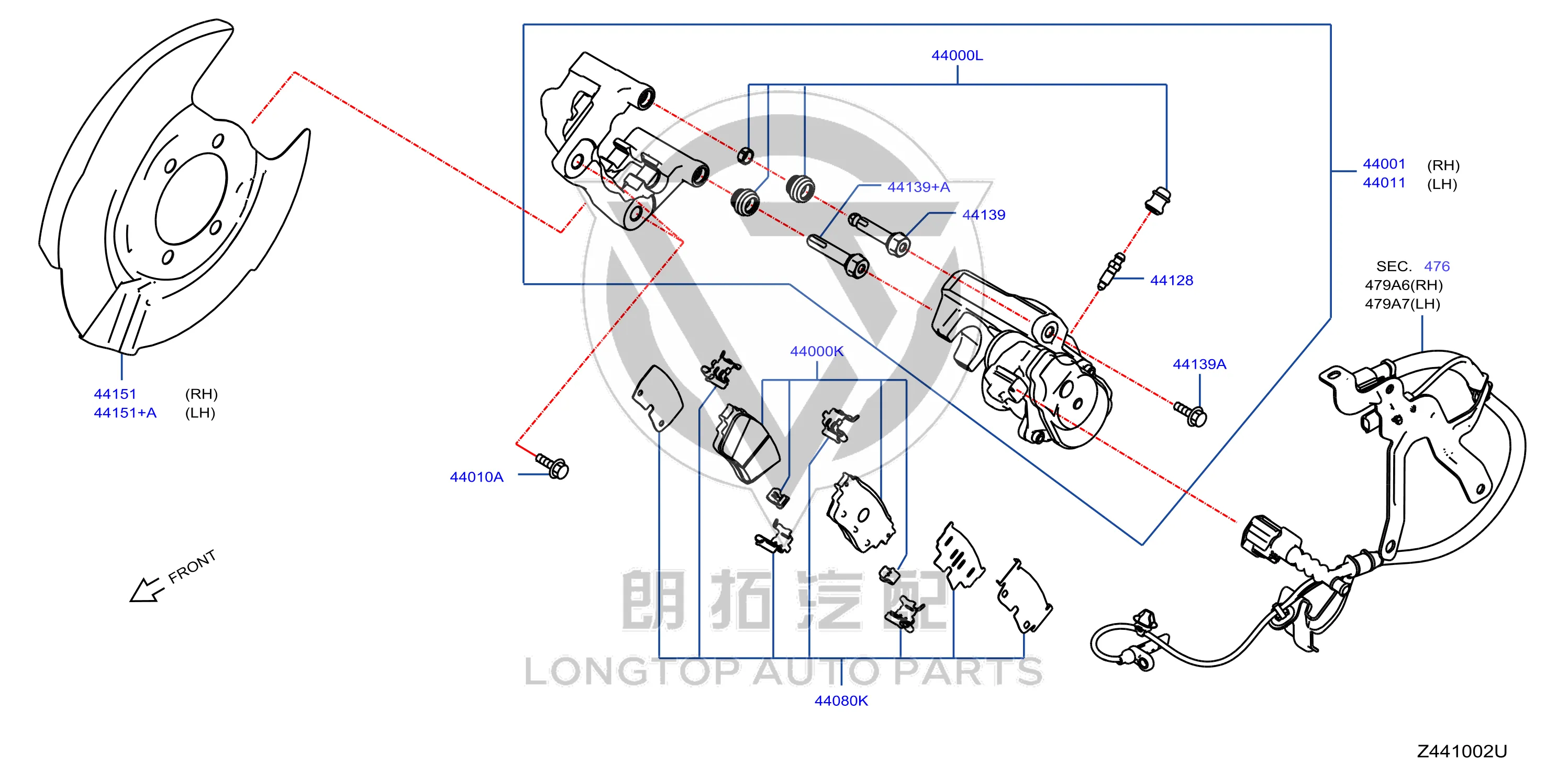 Rear Brake Pad Set D4060-6SX0B D40606SX0B for Nissan