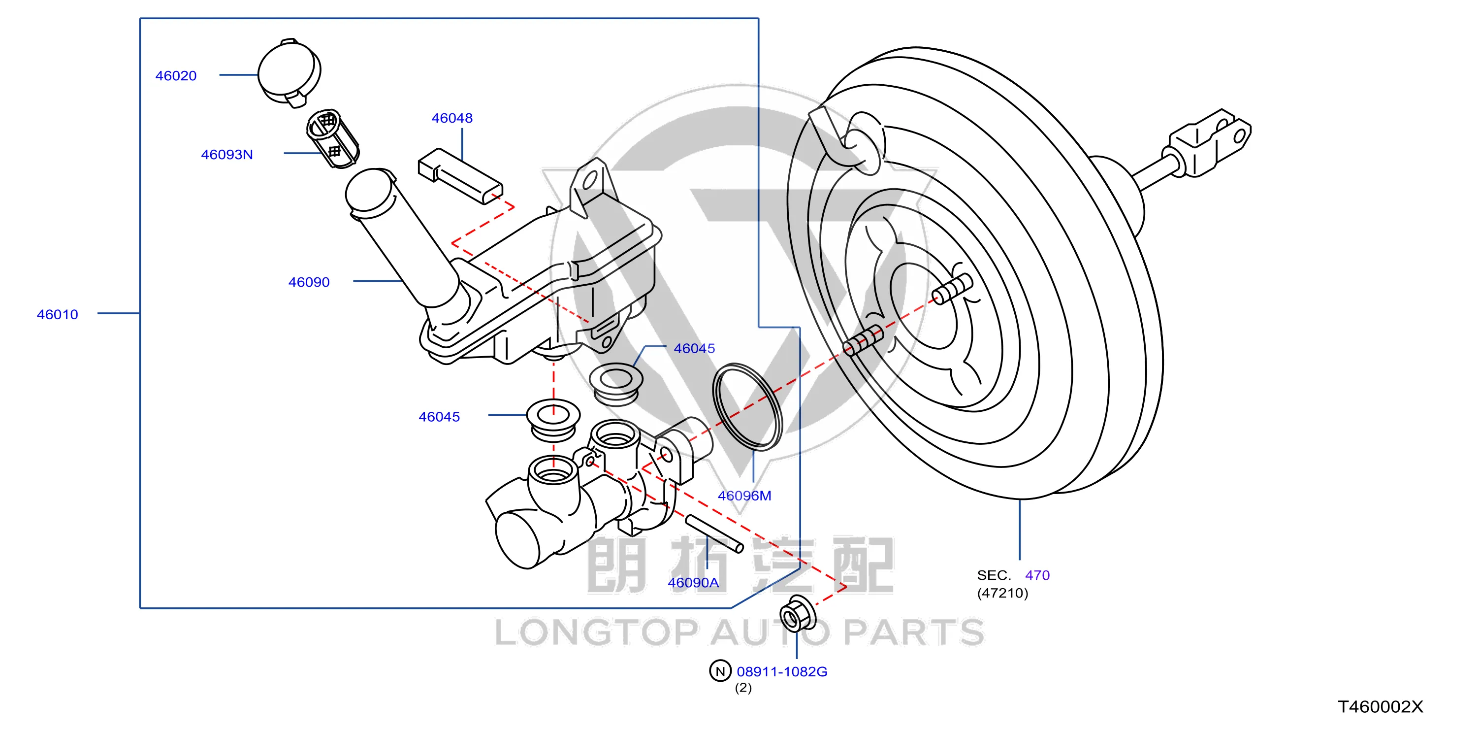 Master Brake Cylinder D6010-3DD1D D60103DD1D for Nissan