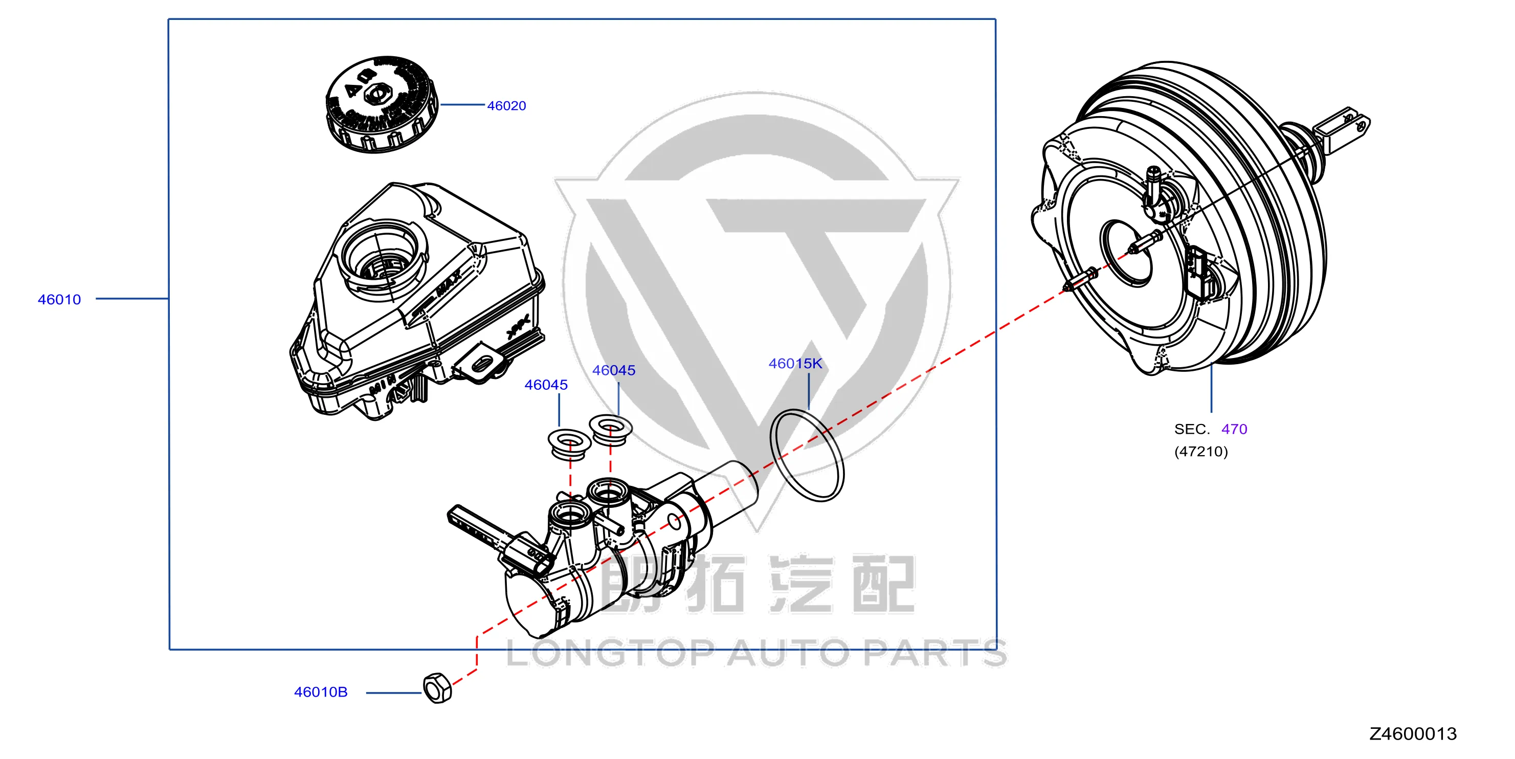 Master Brake Cylinder D6010-6CT0A D60106CT0A for Nissan