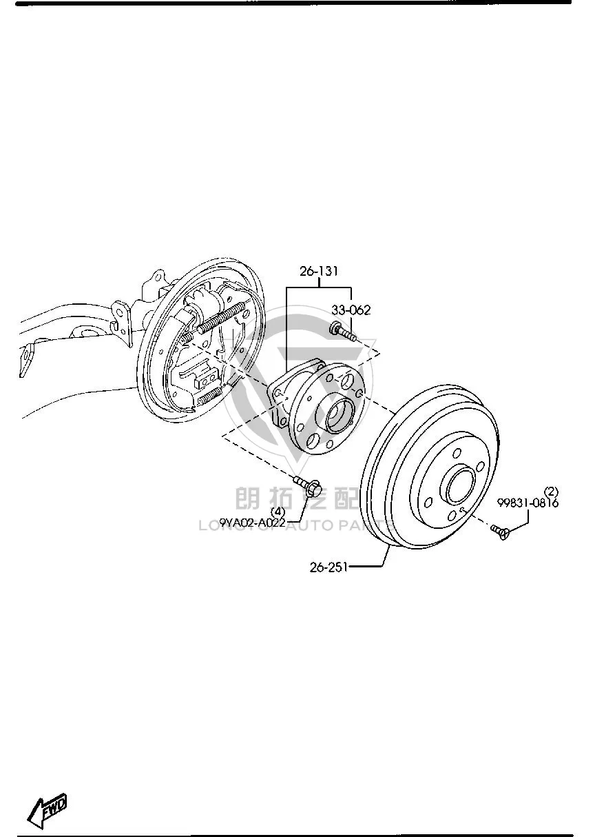 Rear Wheel Axle Head with Bearing D6512-615XE D6512615XE for Mazda MAZDA2