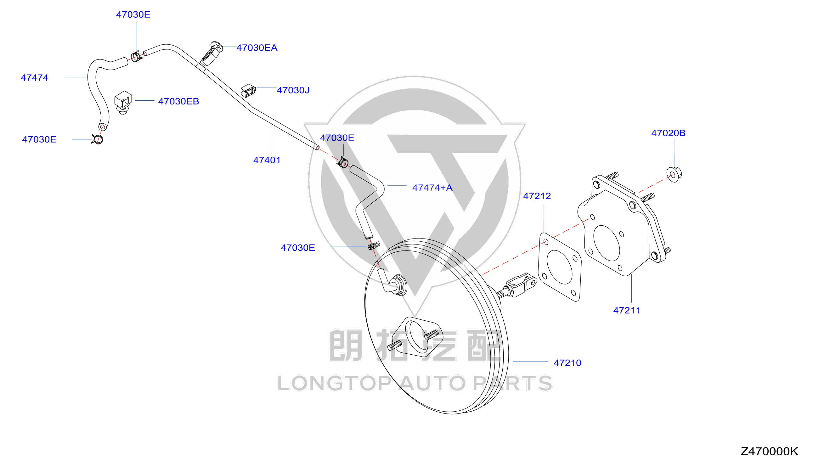 Brake Booster D7210-3DD0A D72103DD0A for Nissan