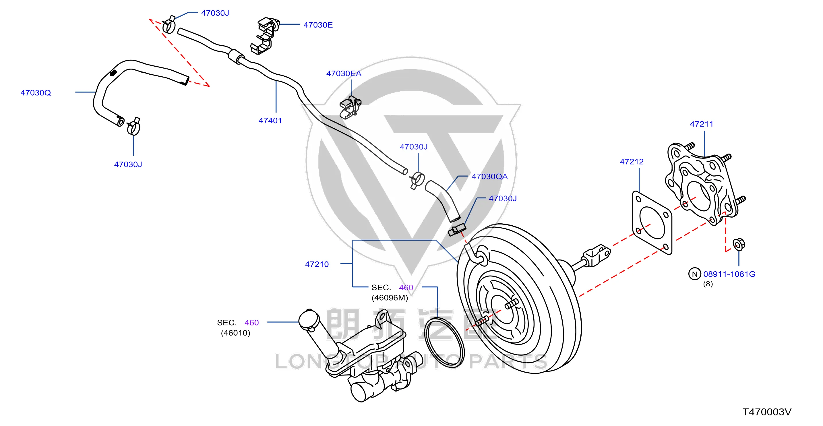 Brake Booster D7210-3DD0C D72103DD0C for Nissan