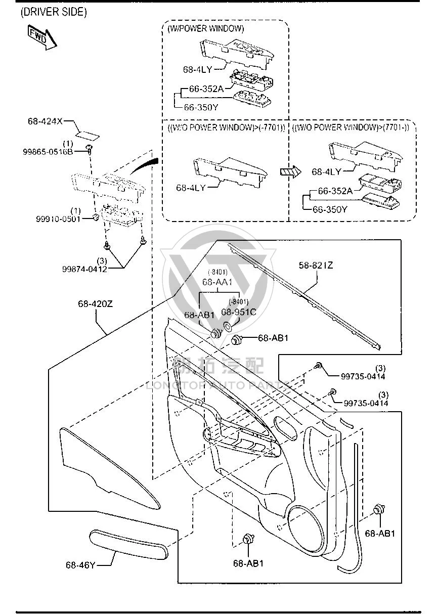 Front door window lift switch DF736-6350A DF7366350A for Mazda MAZDA2
