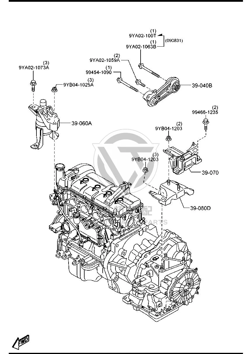 Engine Mount (Rear) DG813-9040A DG8139040A for Mazda MAZDA2