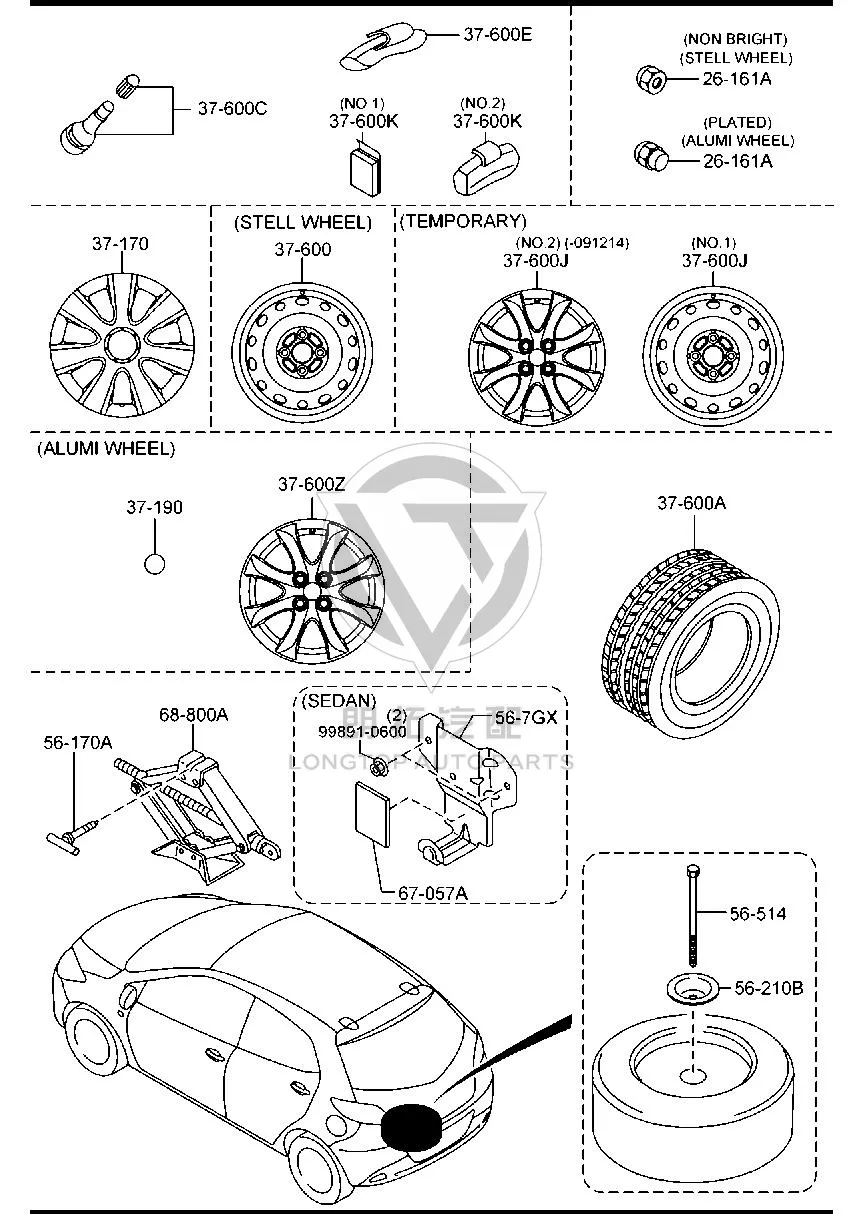Hubcap DG843-7190 DG8437190 for Mazda MAZDA2