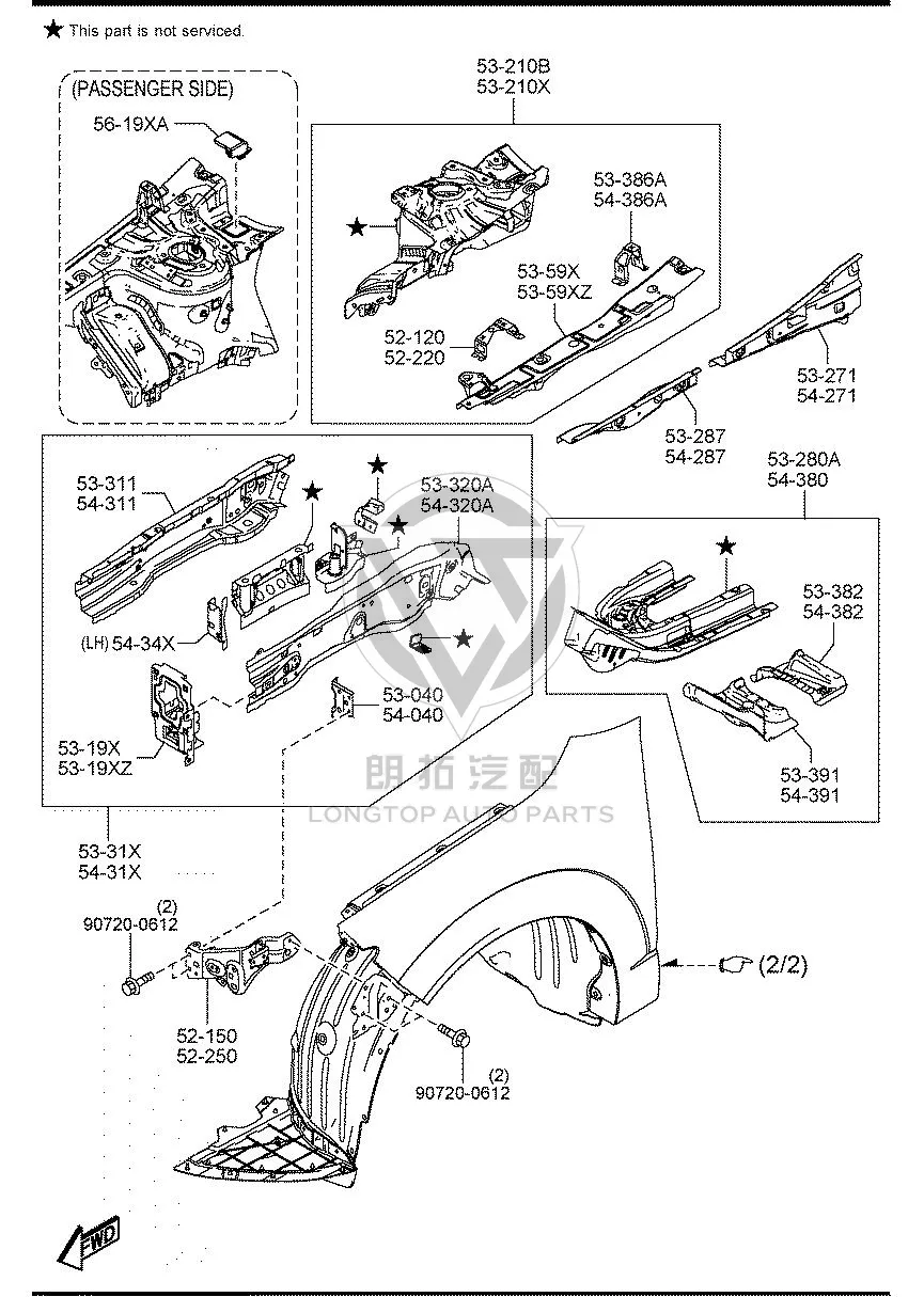 Front Fender Mount (Left Front) DHB45-2240 DHB452240 for Mazda CX-30
