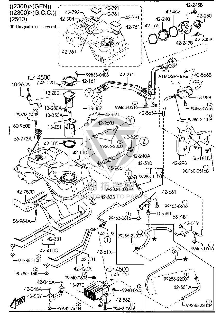 Fuel Tank Filler Pipe E2214-2210C E22142210C for Mazda CX-7