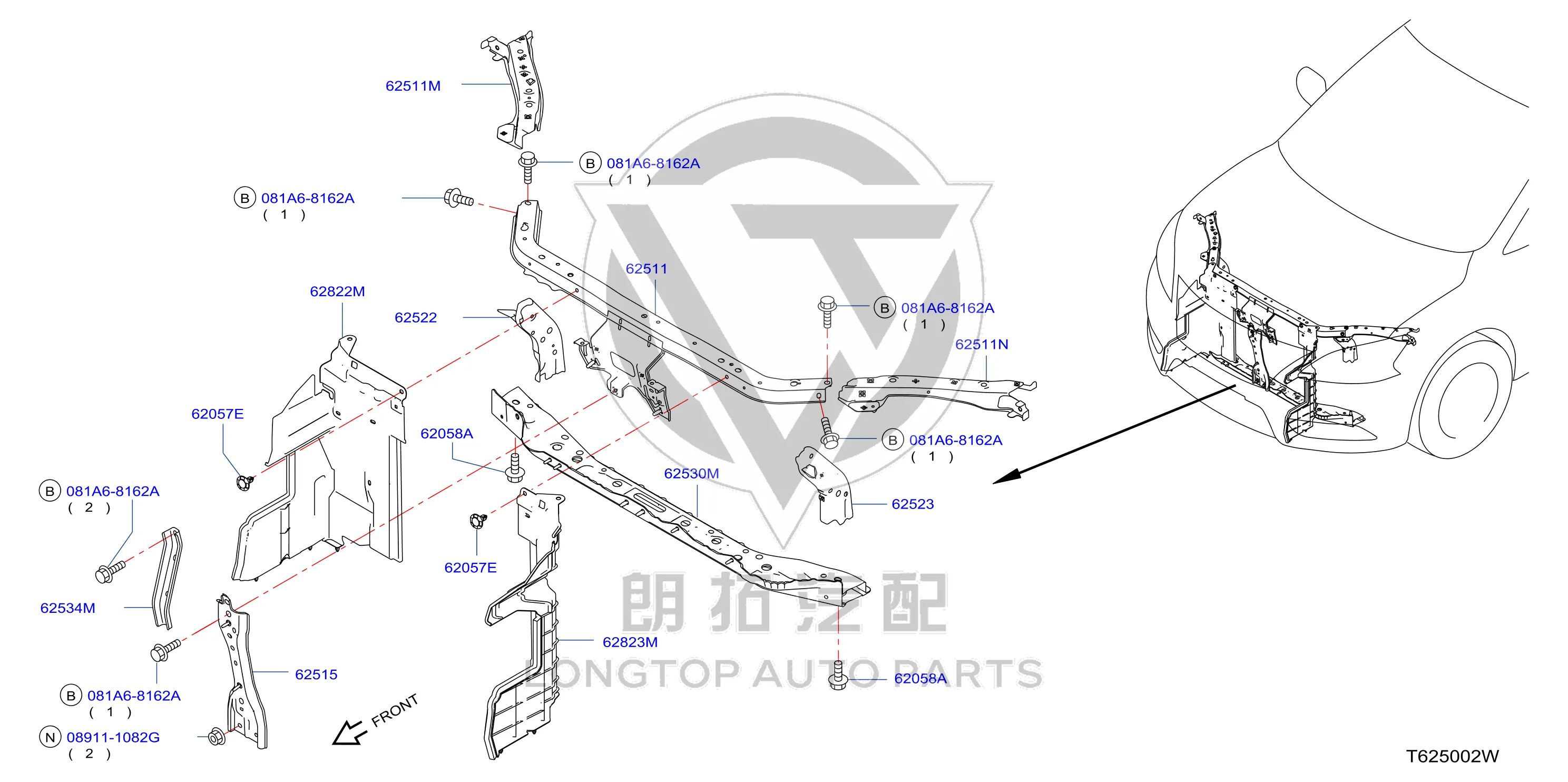 Headlight Mounting Bracket F2513-3DBMA F25133DBMA for Nissan