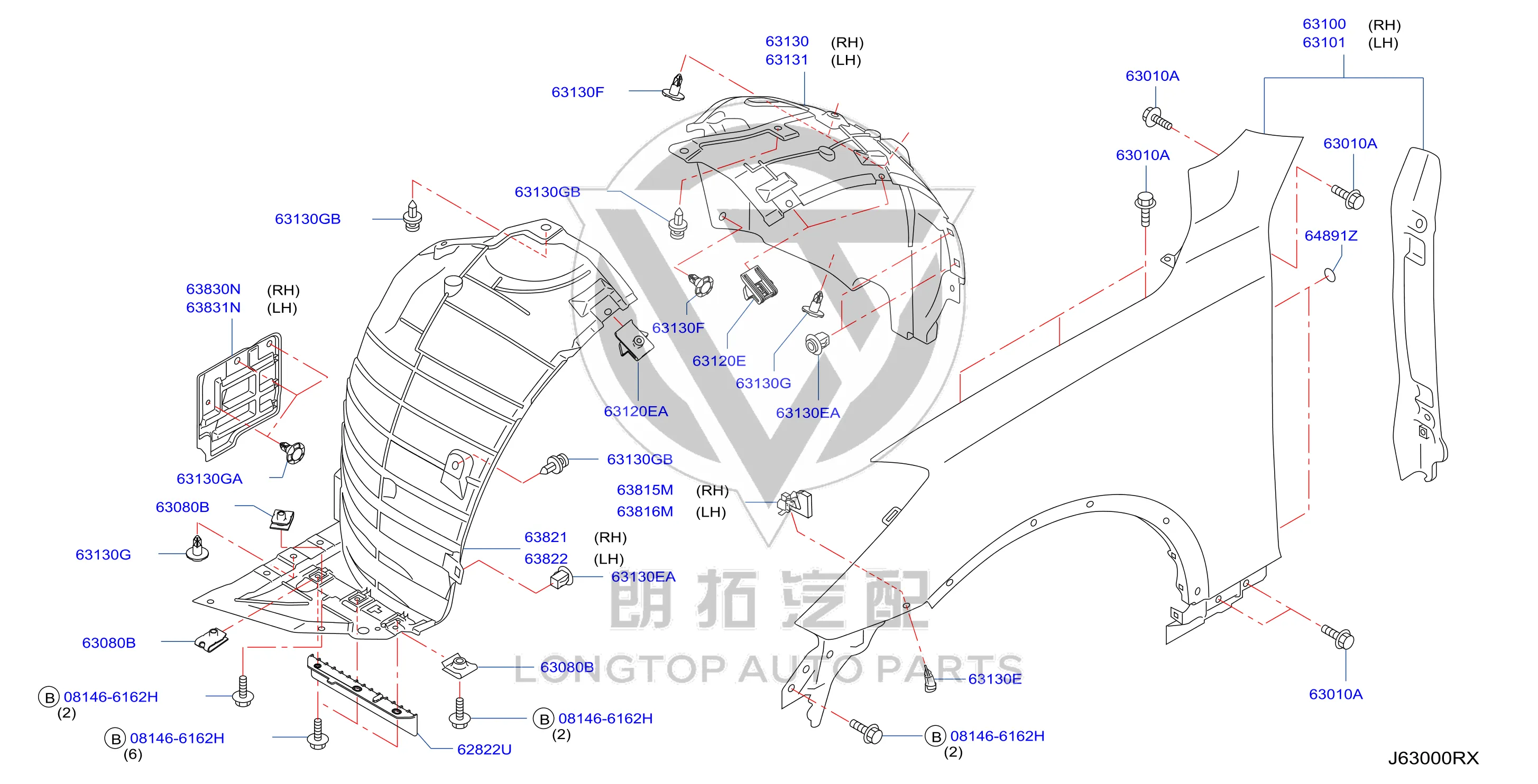 Front Fender (Left) F3101-3WUAA F31013WUAA for Infiniti
