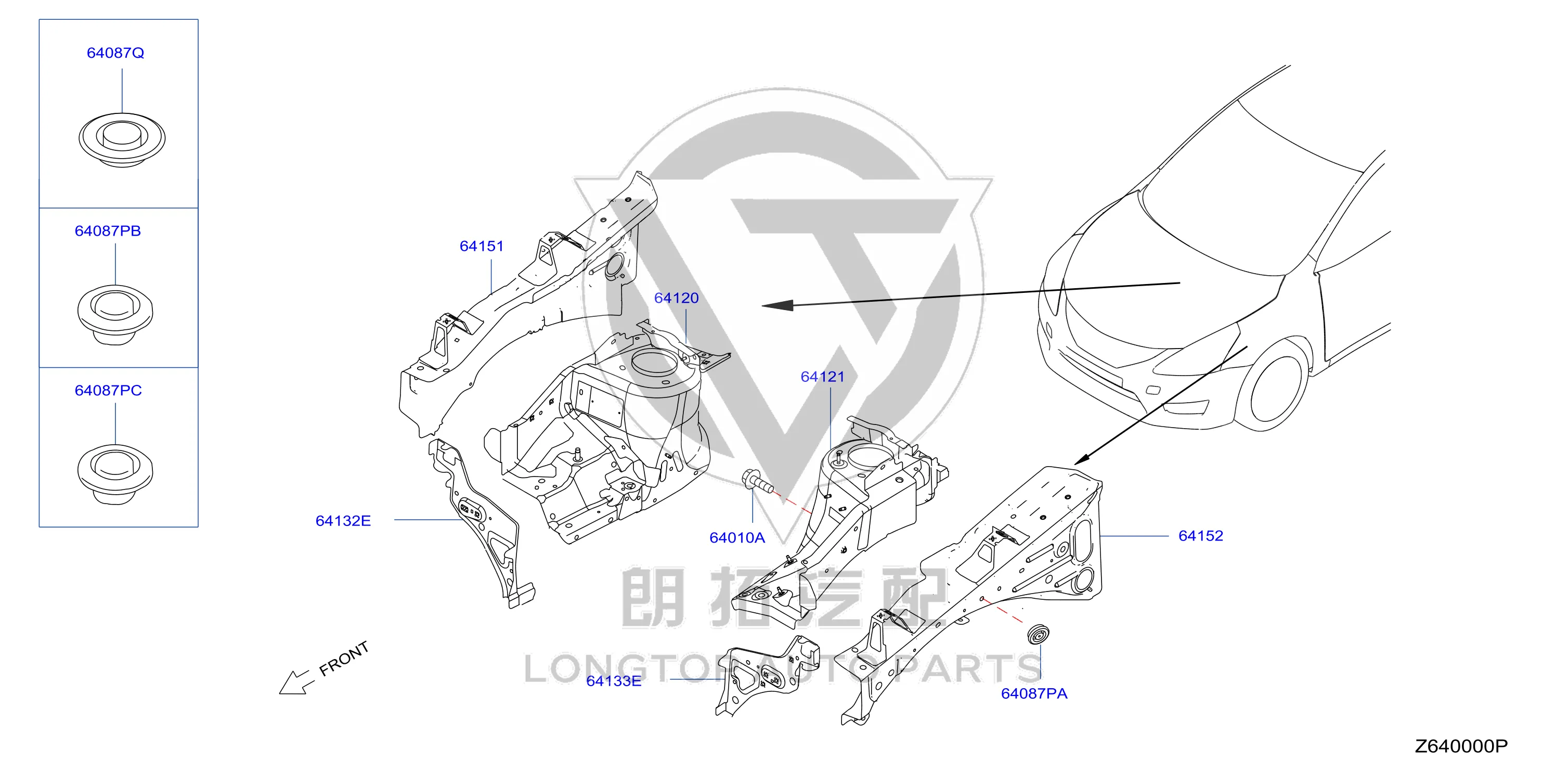 Front Spring Strut Mount (Left) F4121-3DBMA F41213DBMA for Nissan
