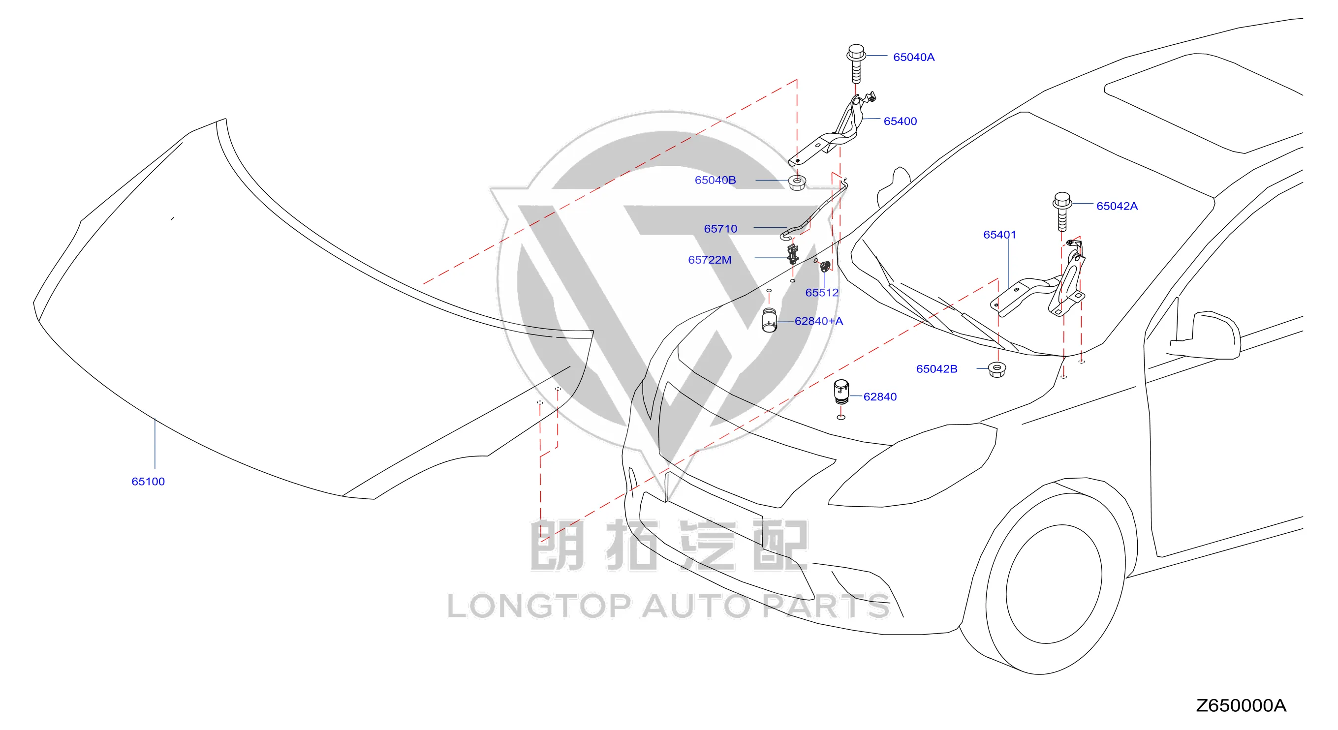 Front Hood F5100-6W8MA F51006W8MA for Nissan