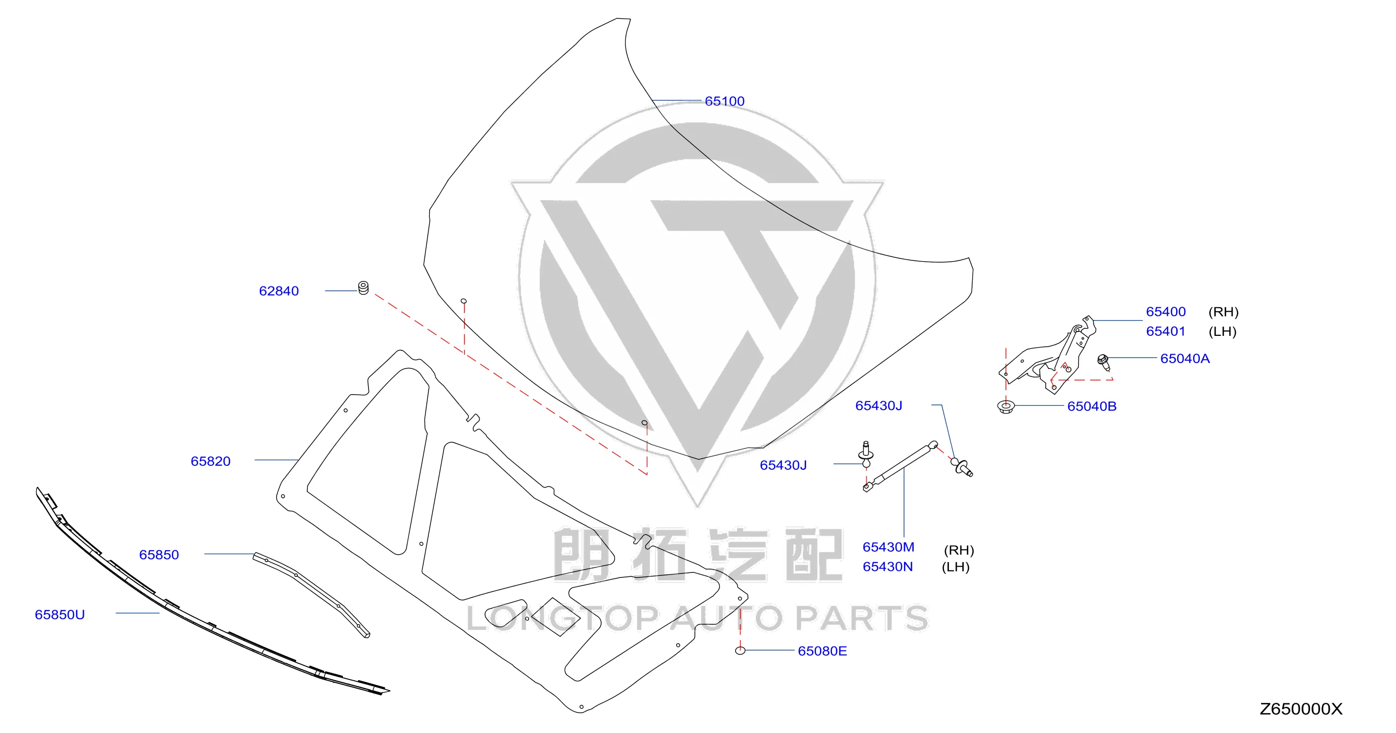 Front Hood F5100-4RKMA F51004RKMA for Nissan