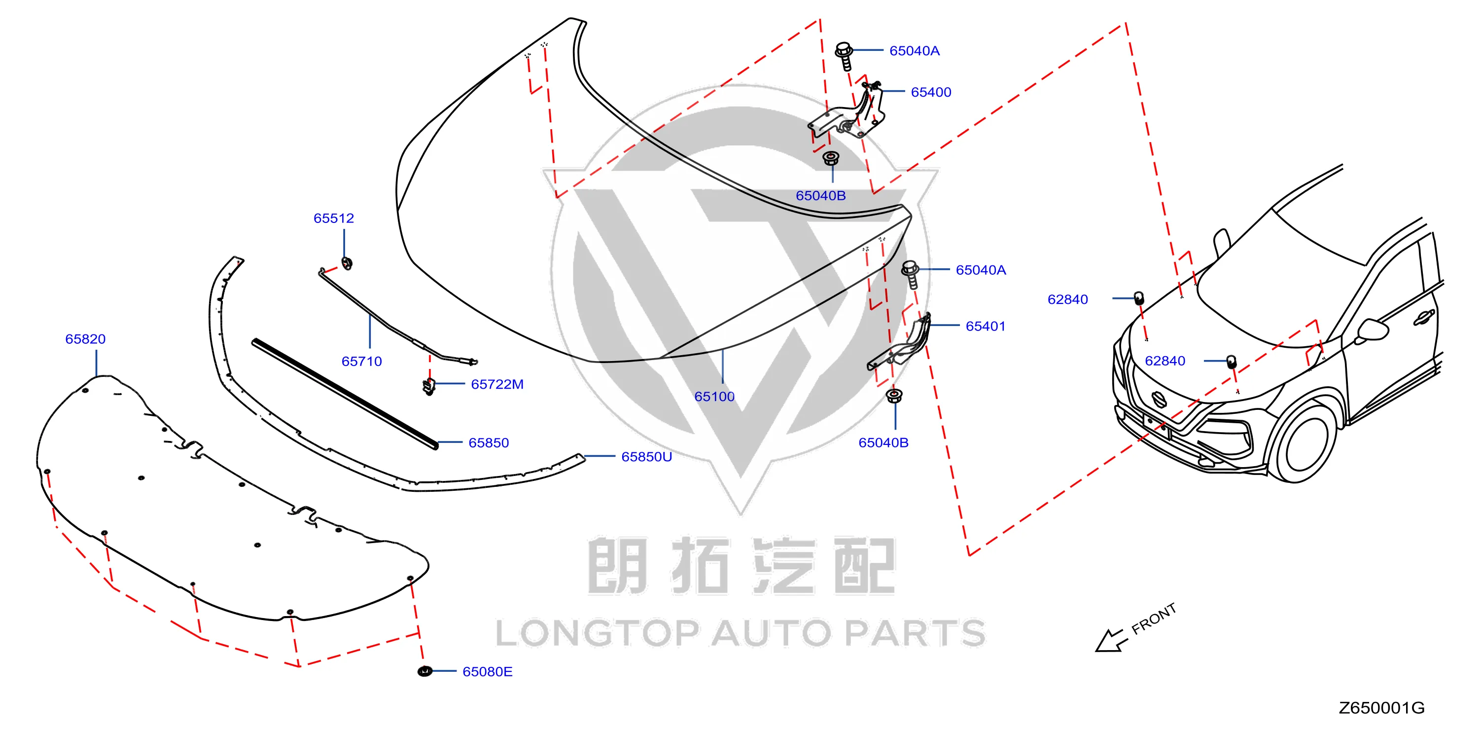 Front Hood F5100-6RSMA F51006RSMA for Nissan