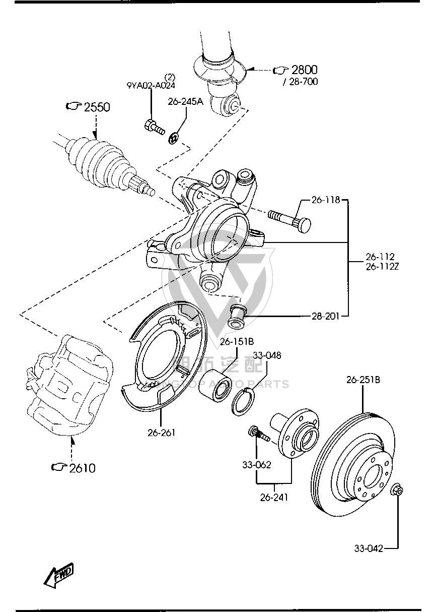 Rear Wheel Bearing (Outer) FB012-6151F FB0126151F for Mazda MX-5