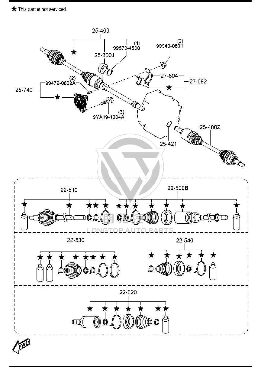 Front Half-Shaft (Left) FTU72-560XA FTU72560XA for Mazda Mazda3 Axela