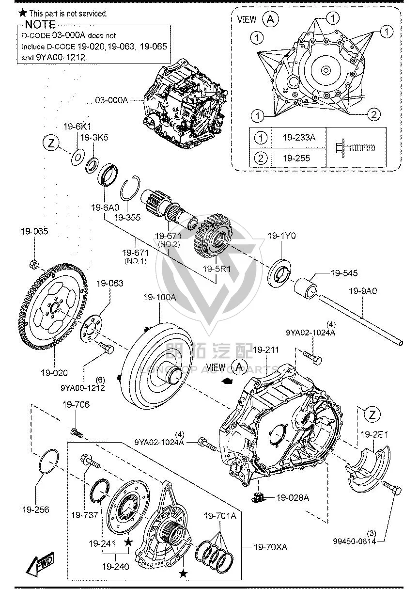Transmission Oil Seal (Front) FZ01-19241 FZ0119241 for Mazda MAZDA6
