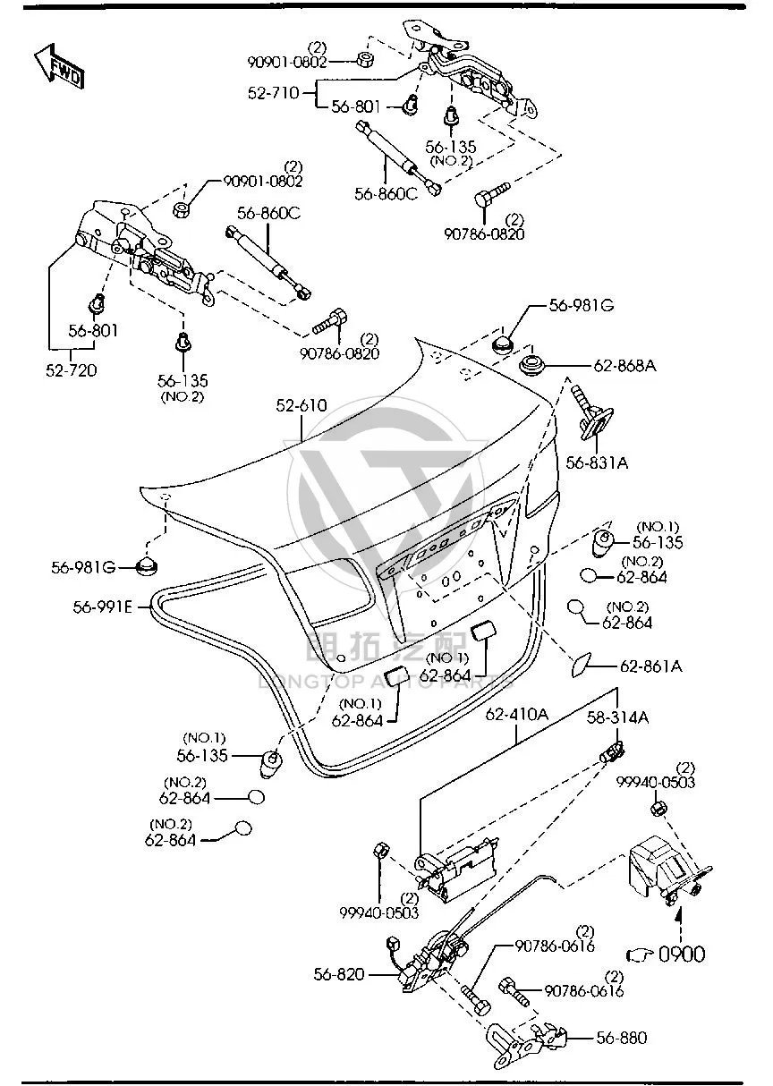 Rear Lid Exterior Handle D3506-2410A D35062410A for Mazda MAZDA6
