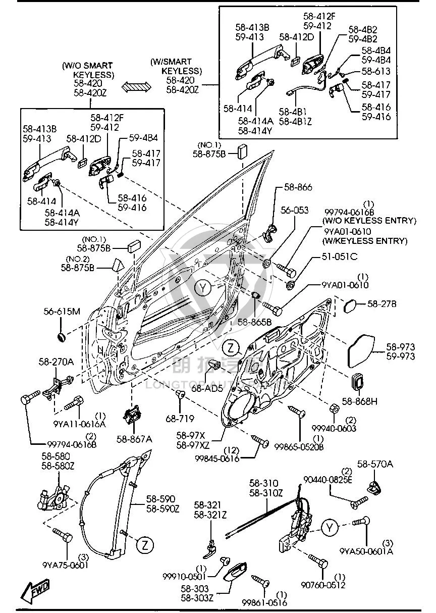 Rear Door Outside Handle GV2A5-8410 GV2A58410 for Mazda MAZDA6