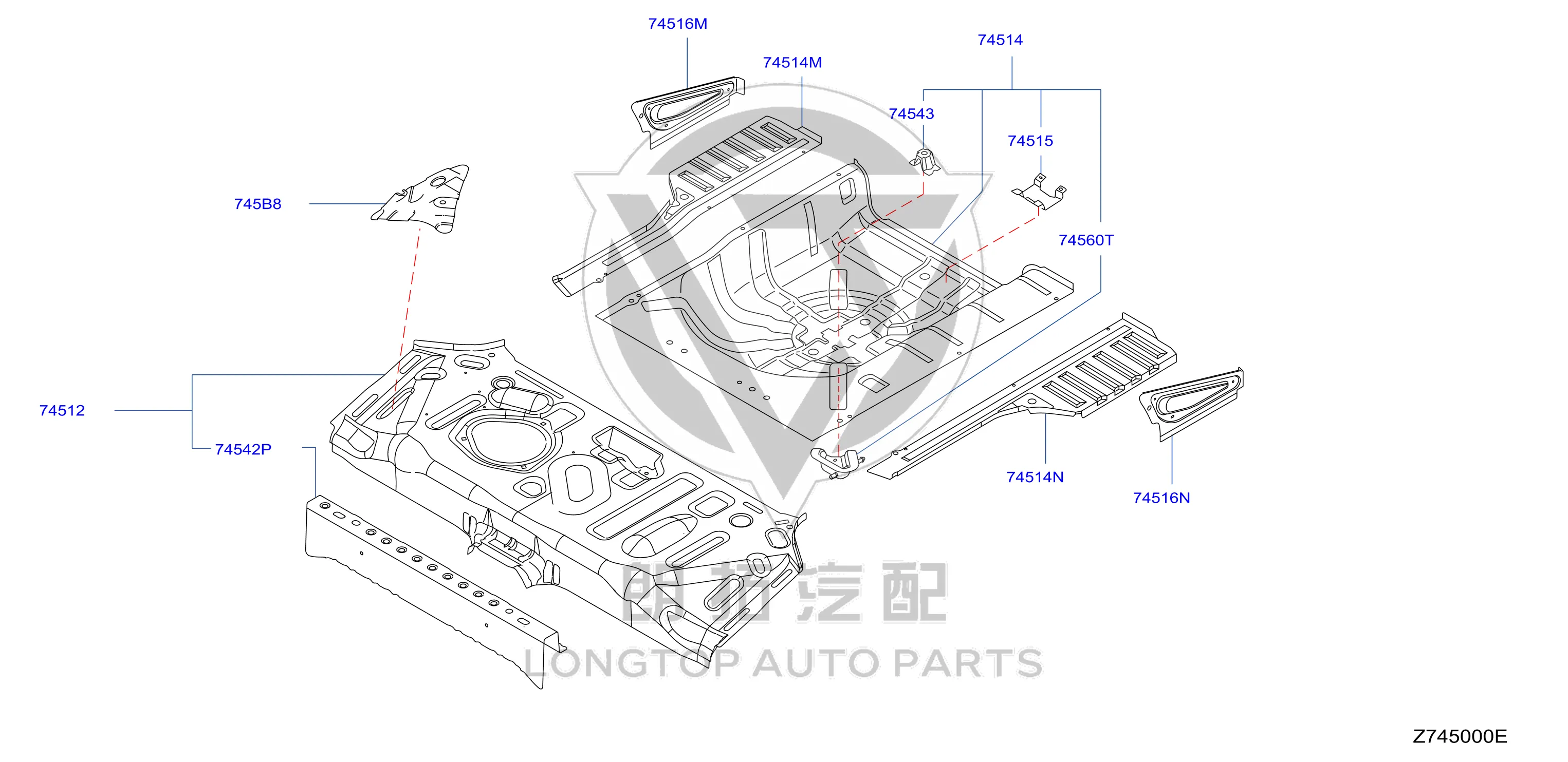 Rear Floor Side Extension Panel Right G4534-3RAMA G45343RAMA for Nissan