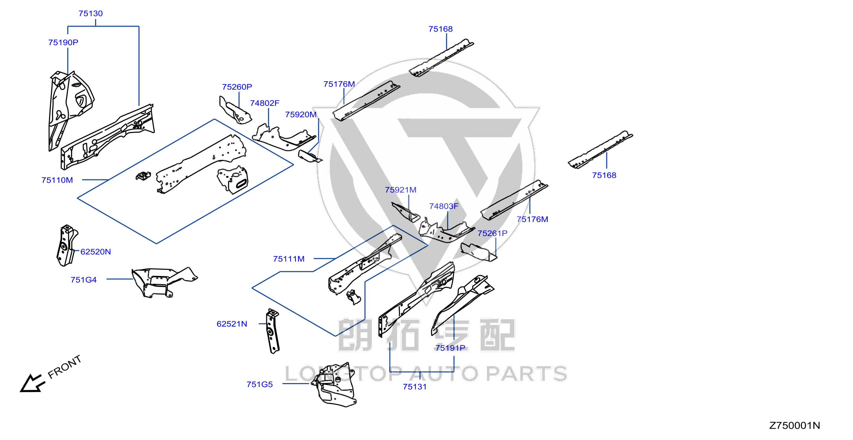 Front Left Subframe Bracket G51G5-6CTMA G51G56CTMA for Nissan