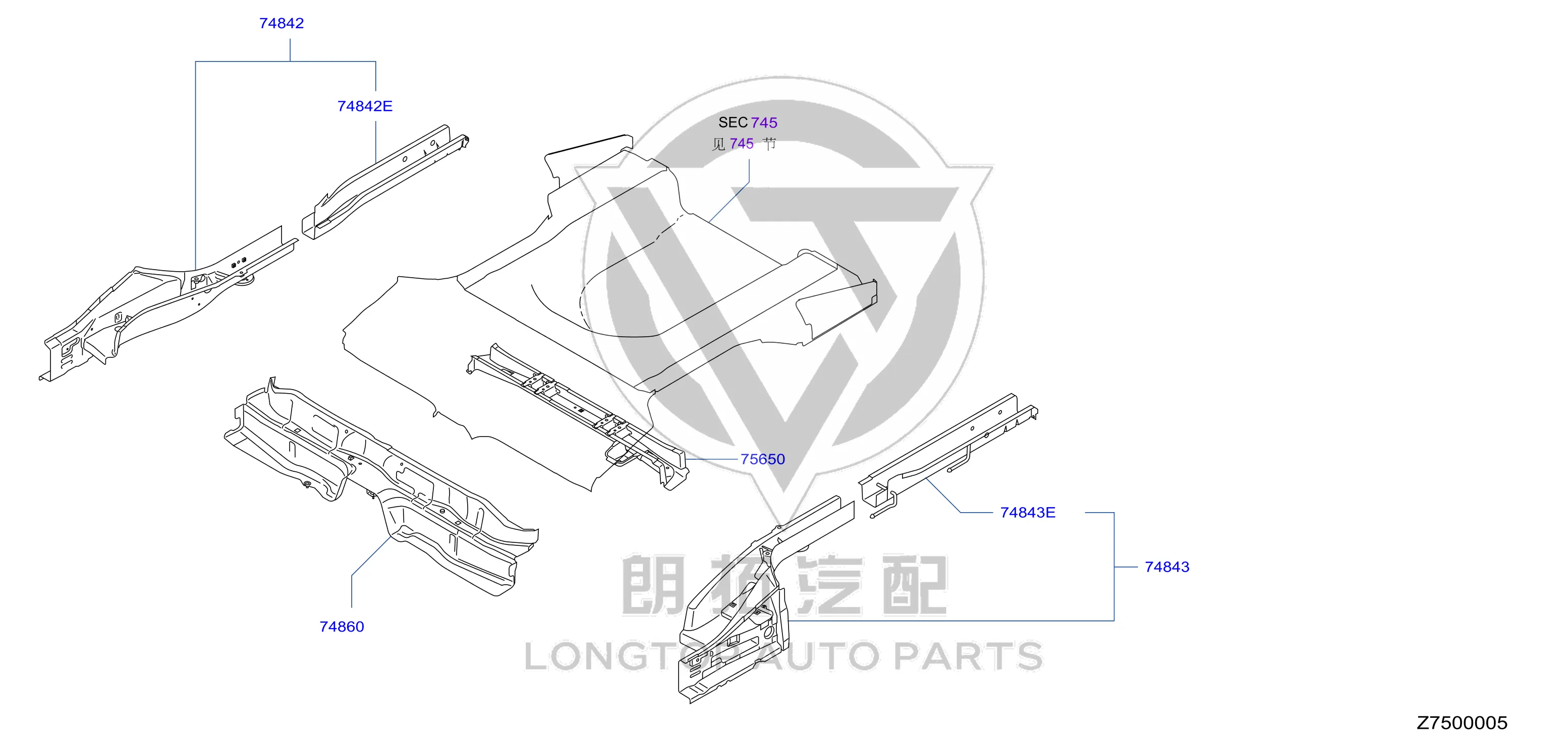 Rear Longitudinal Beam Connecting Plate G5520-2DUAA G55202DUAA for Nissan