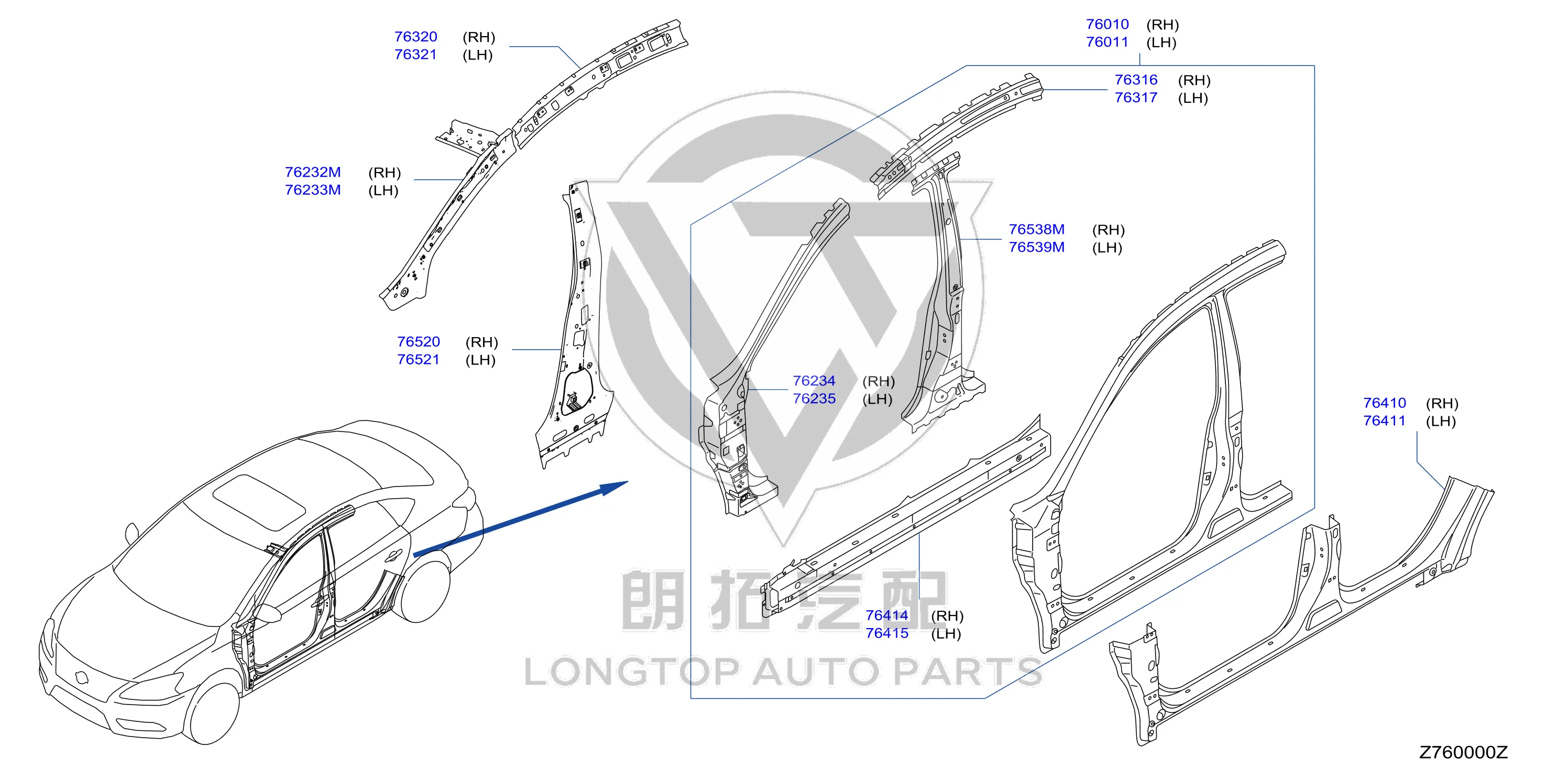 Side Sill Outer Panel (Right) G6410-3RAMA G64103RAMA for Nissan