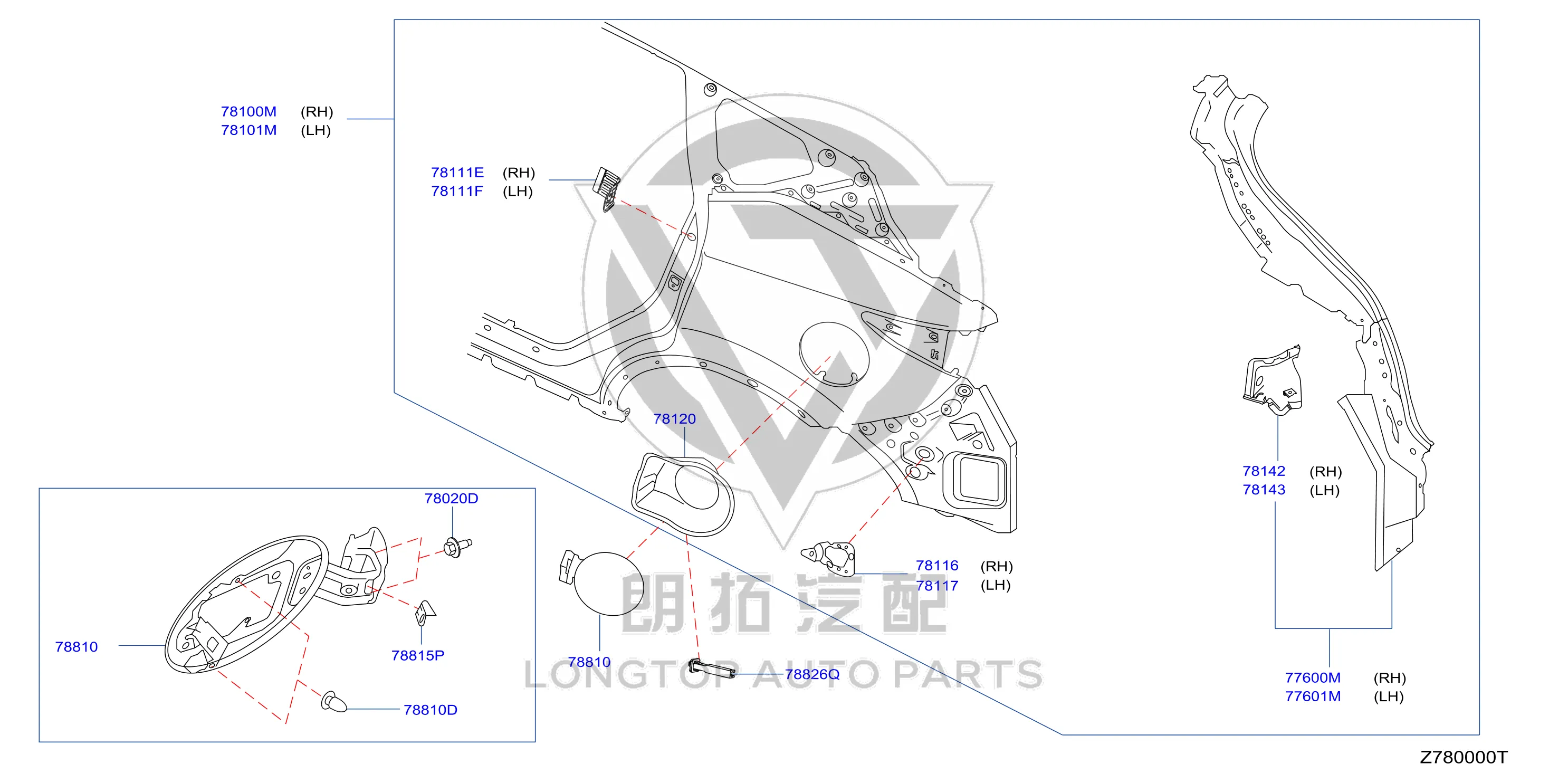 Rear Fender Right G8100-5BCMA G81005BCMA for Nissan
