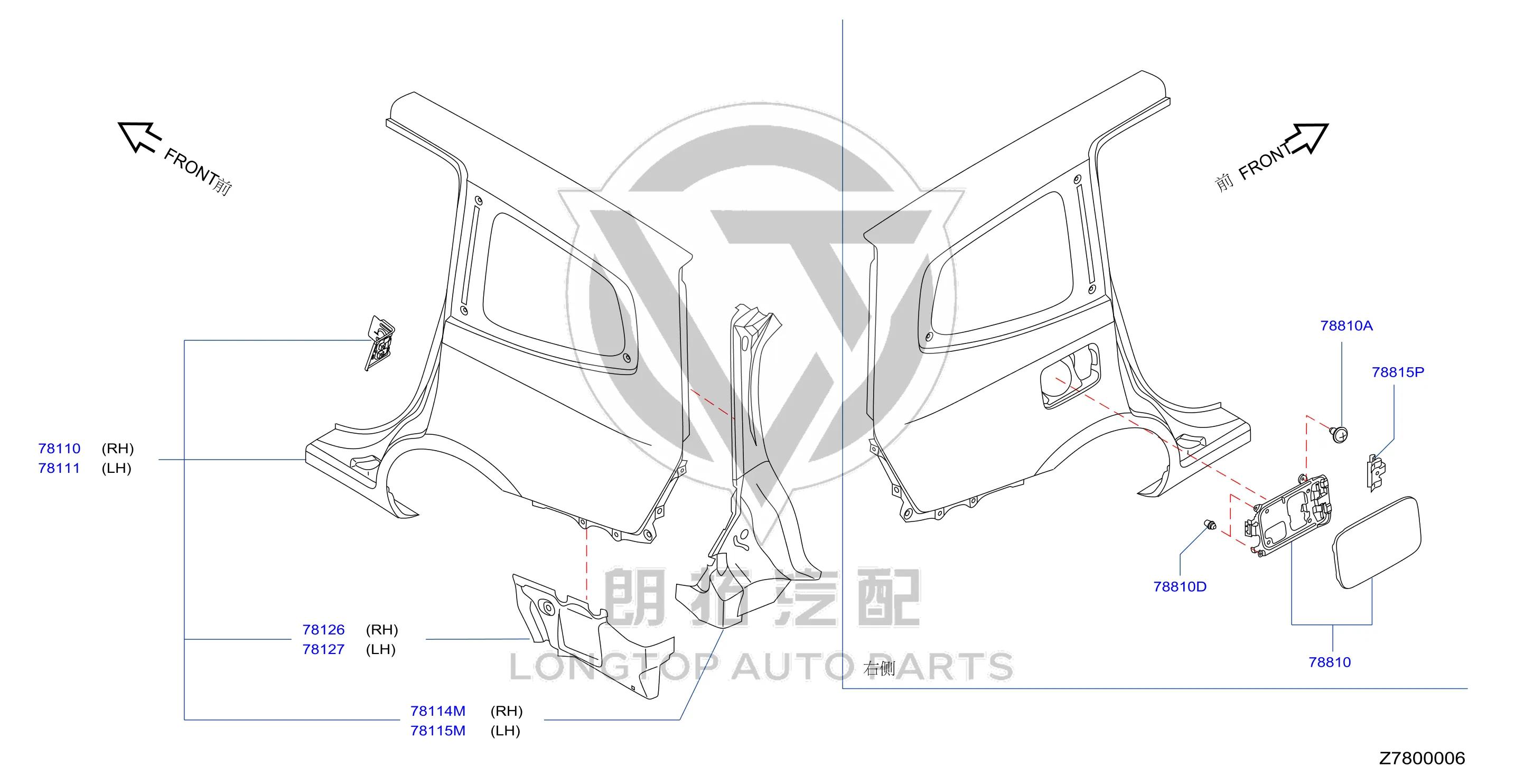 Rear Fender Left G8101-1CSMA G81011CSMA for Nissan