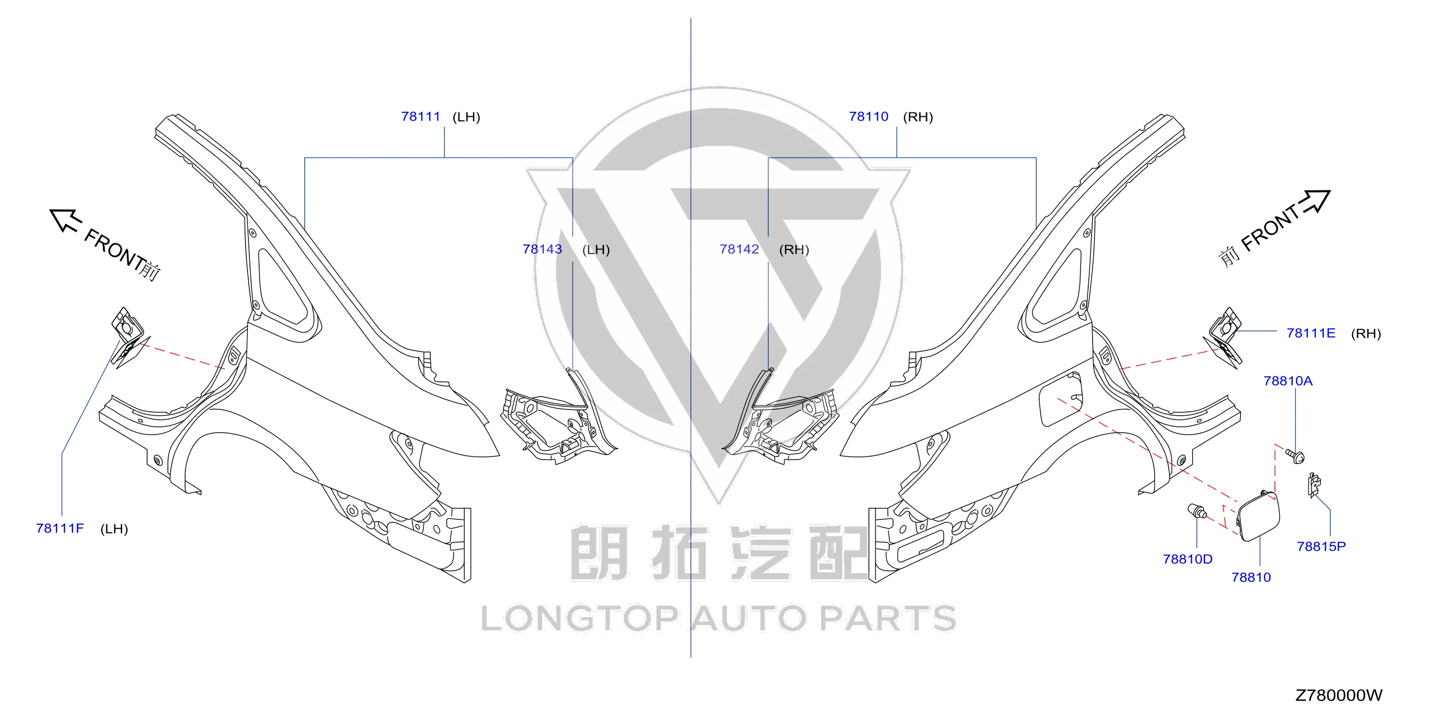 Rear Fender Left G8101-5MAMA G81015MAMA for Nissan