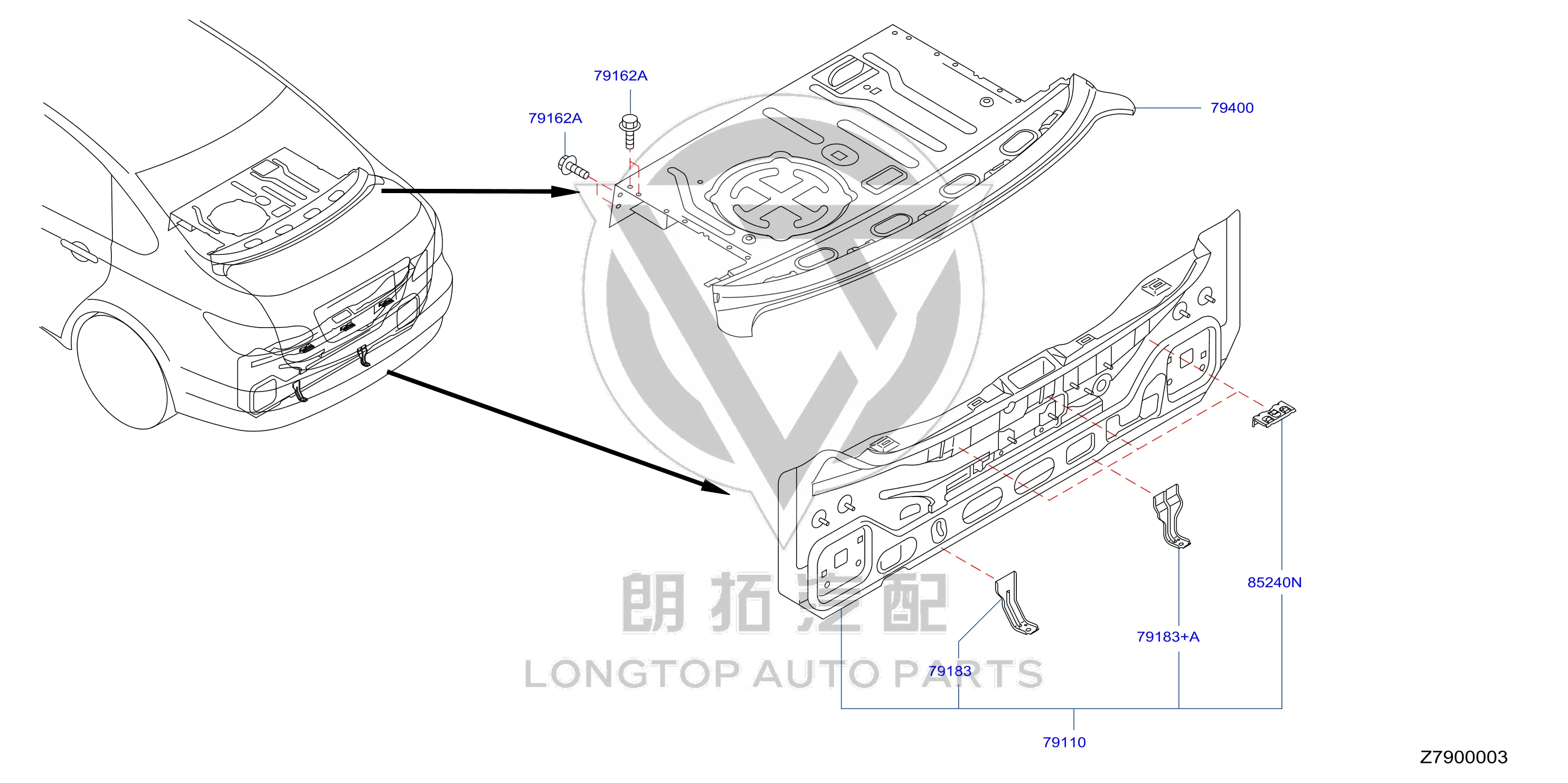 Rear Panel G9110-2DUBB G91102DUBB for Nissan