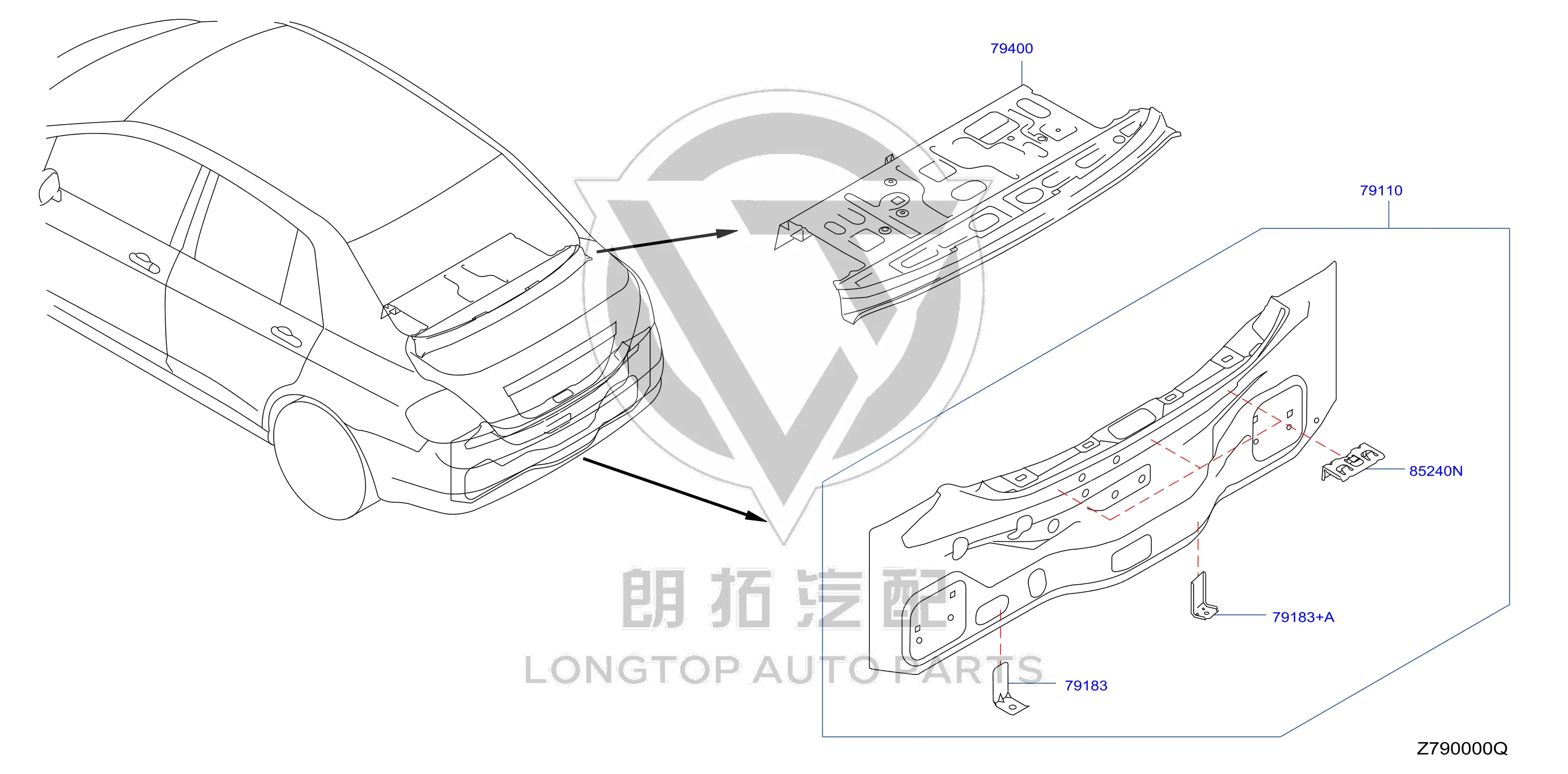 Rear Panel G9110-2FJMB G91102FJMB for Venucia