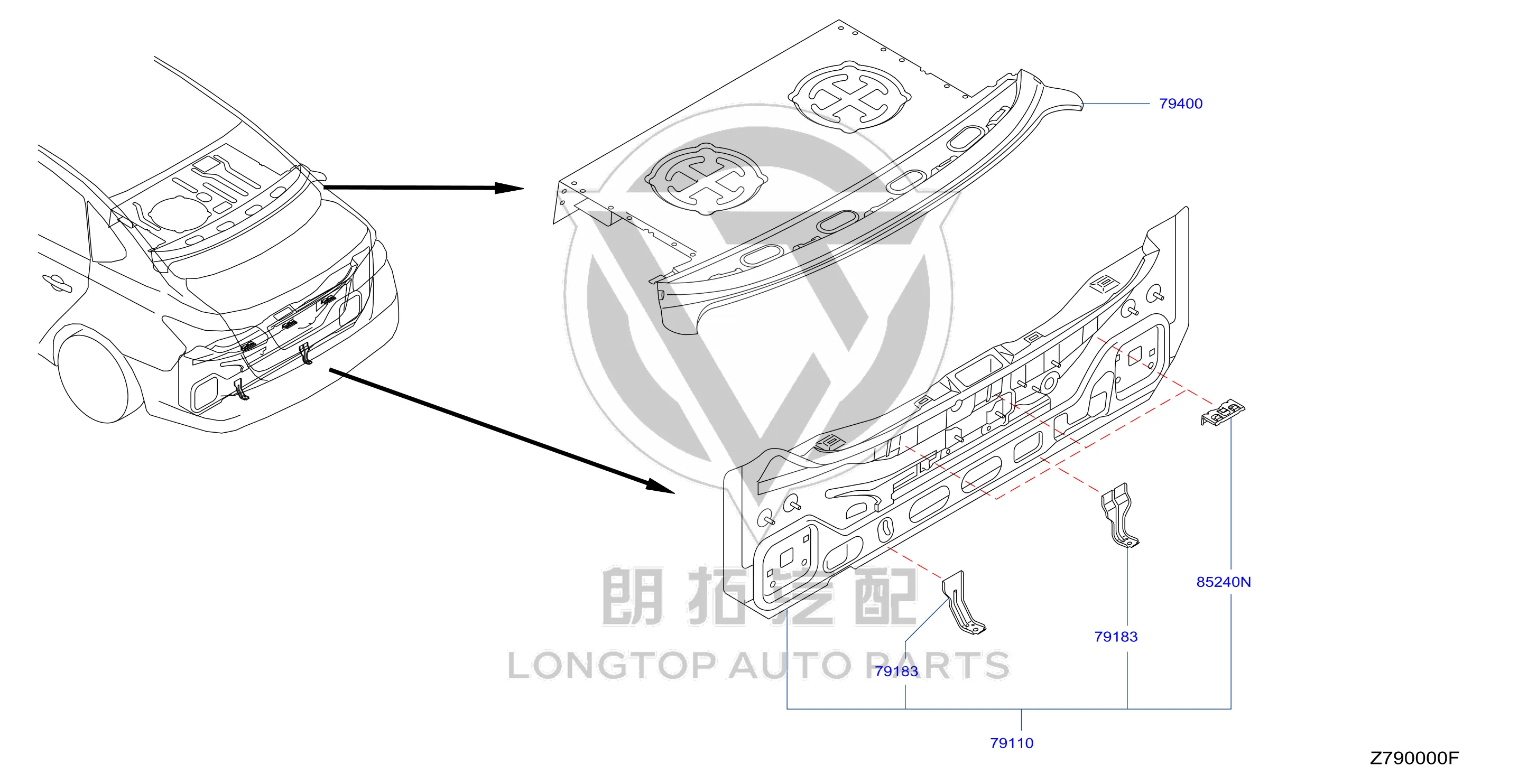 Rear Panel G9110-4FYMC G91104FYMC for Nissan