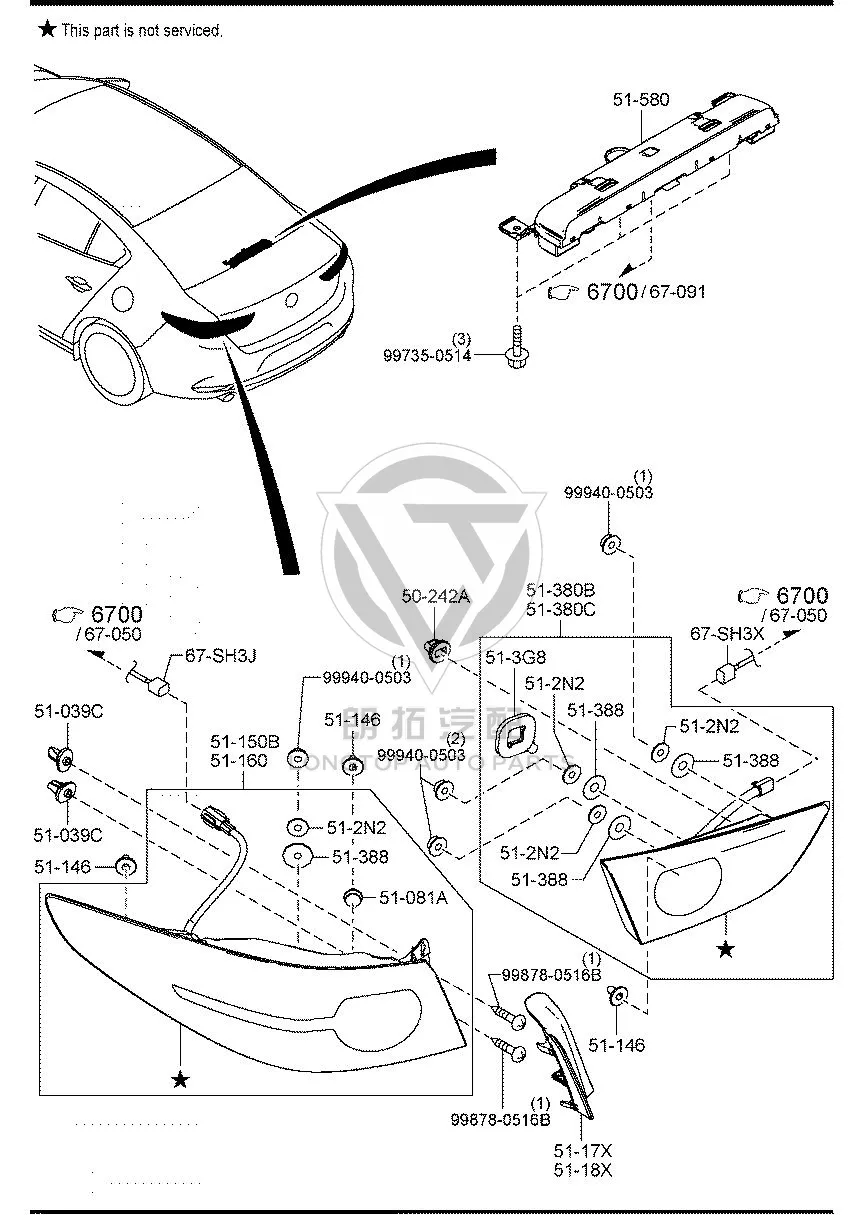Snap Fastener GA7B5-1146 GA7B51146 for Ford Maverick