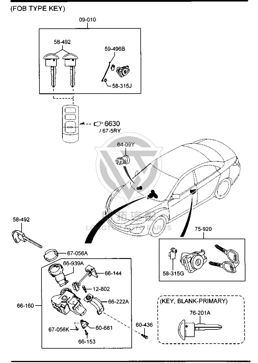 Steering Anti-Theft Lock GAA96-615XD GAA96615XD for Mazda MAZDA6