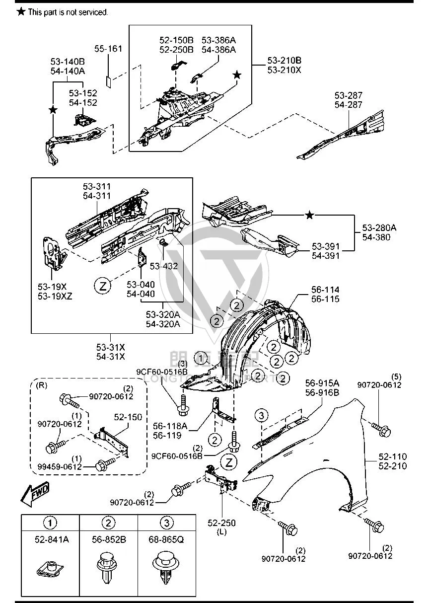 Headlight Iron Mounting Bracket (Right) GHP95-3140 GHP953140 for Mazda MAZDA6