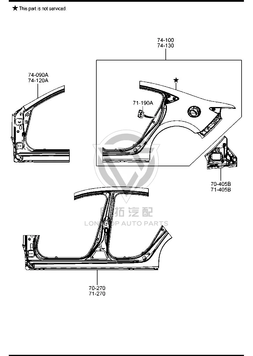 Rear Fender Left GHY37-141X GHY37141X for Mazda MAZDA6