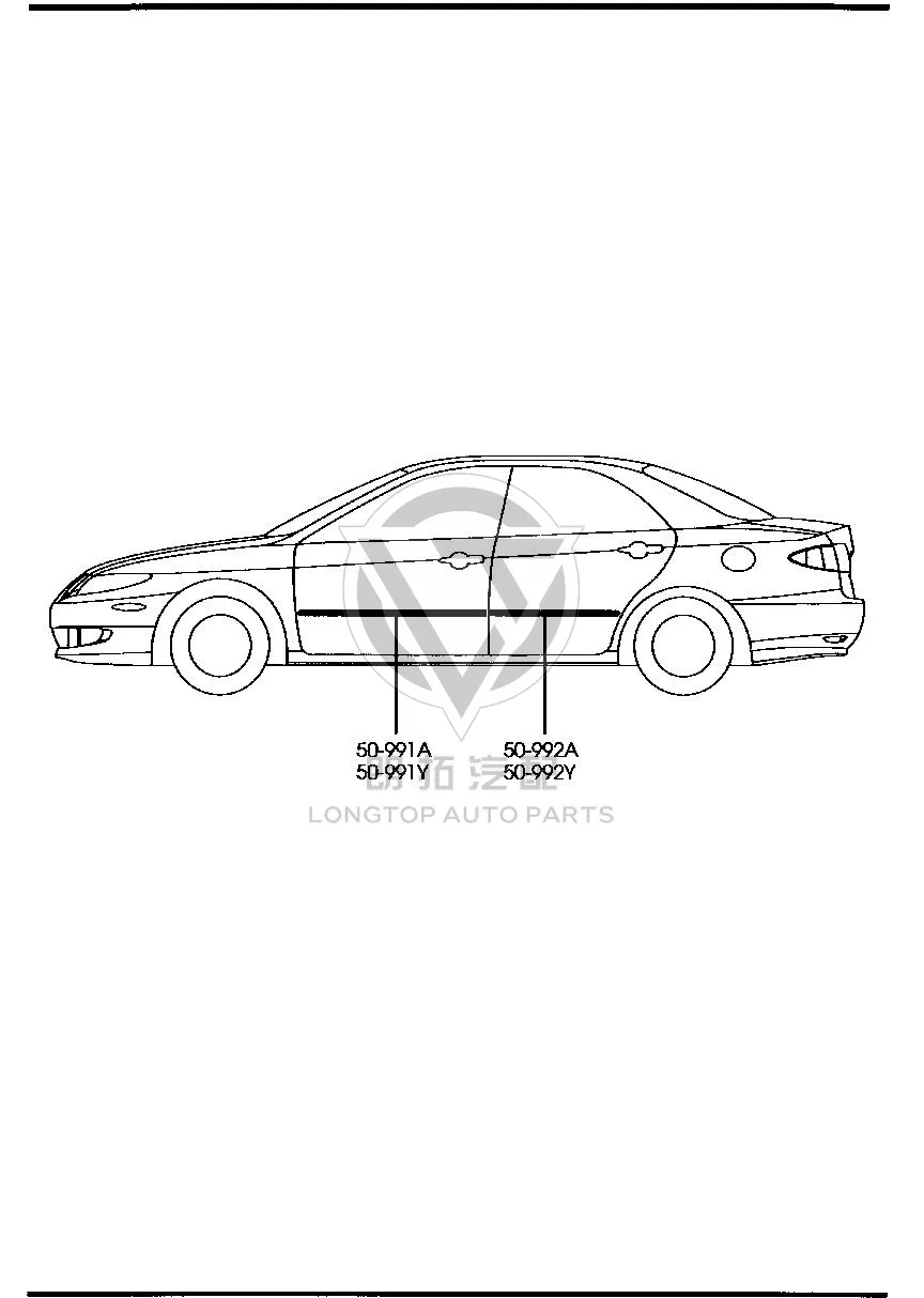 Rear Door Moulding Left GJ6A5-0692 GJ6A50692 for Mazda Mazda6