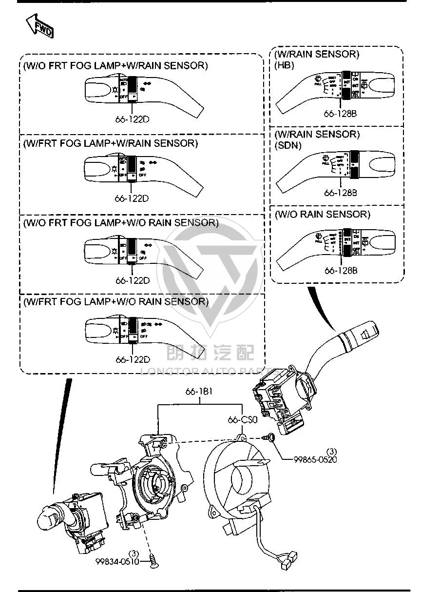 Steering Angle Sensor GJ6A6-6CS0 GJ6A66CS0 for Mazda MAZDA6