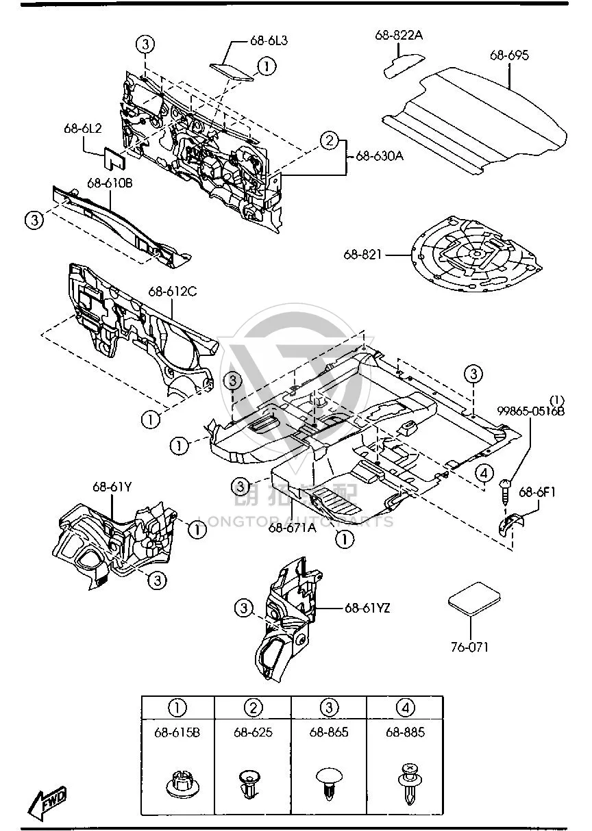 Luggage Carpet GJ6A6-881XA GJ6A6881XA for Mazda MAZDA6
