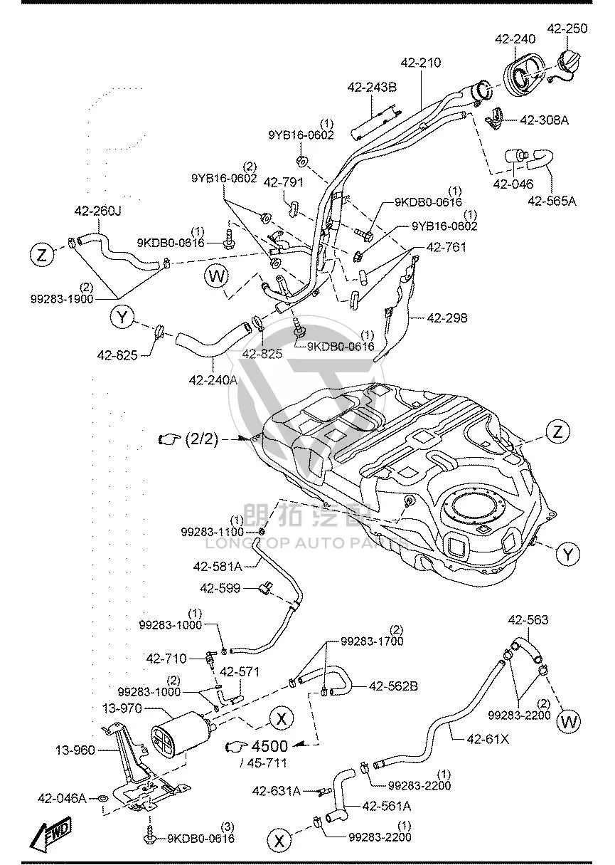 Fuel Tank Refueling Hose GJR94-2231 GJR942231 for Mazda MAZDA6