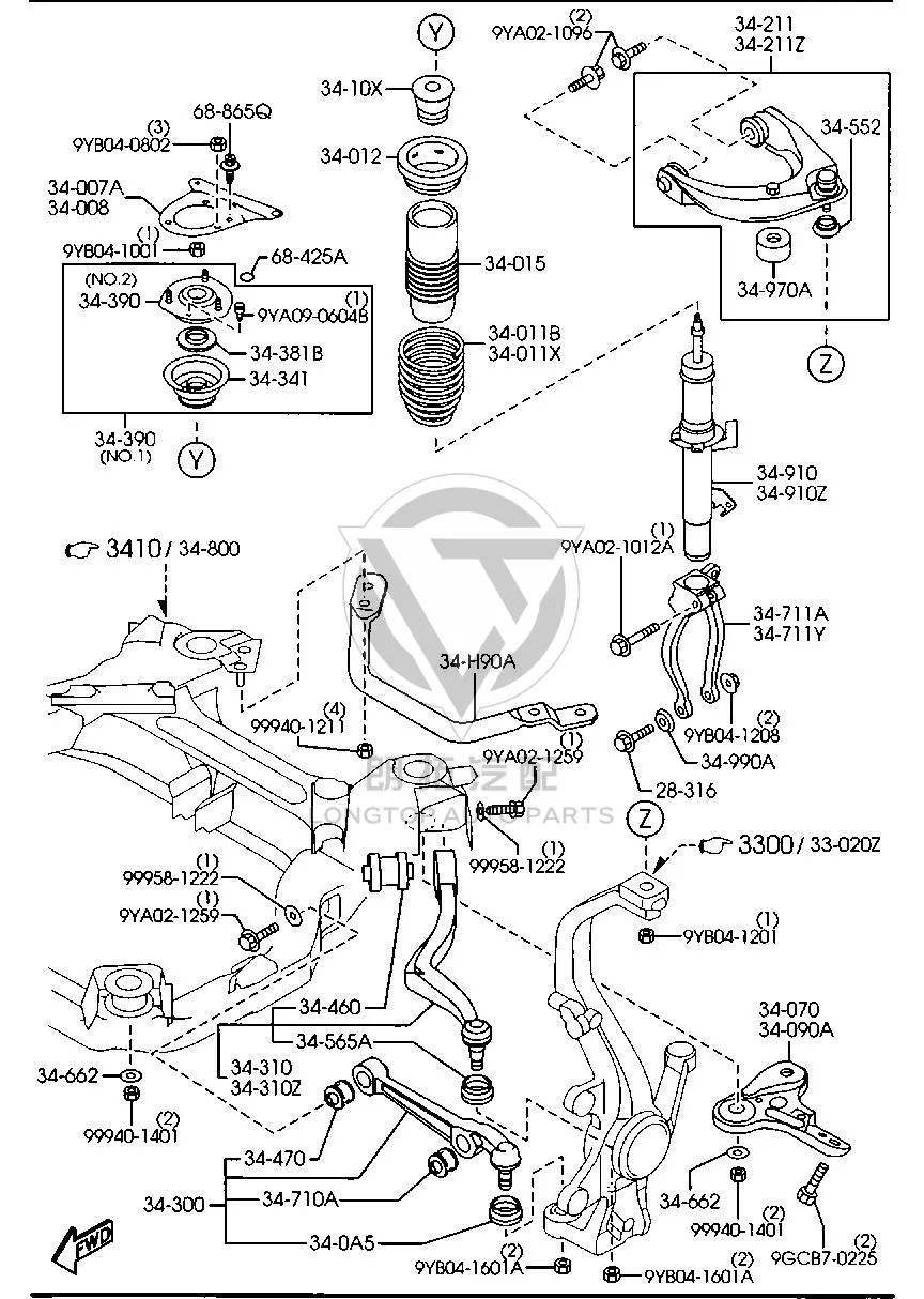 Front Shock Absorber Buffer Block GJ6A3-4111C GJ6A34111C for Mazda Mazda6